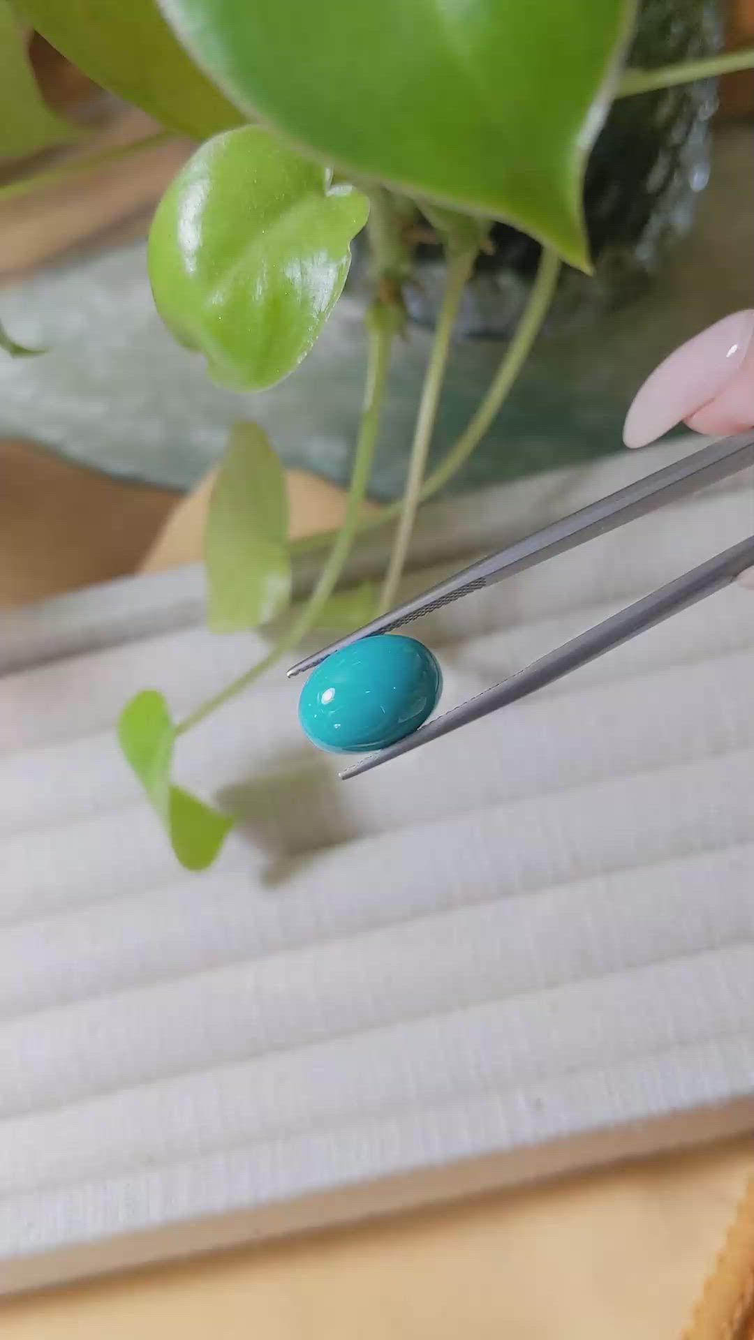 6.96 Ct. Cabochon Turquoise from USA Size Video