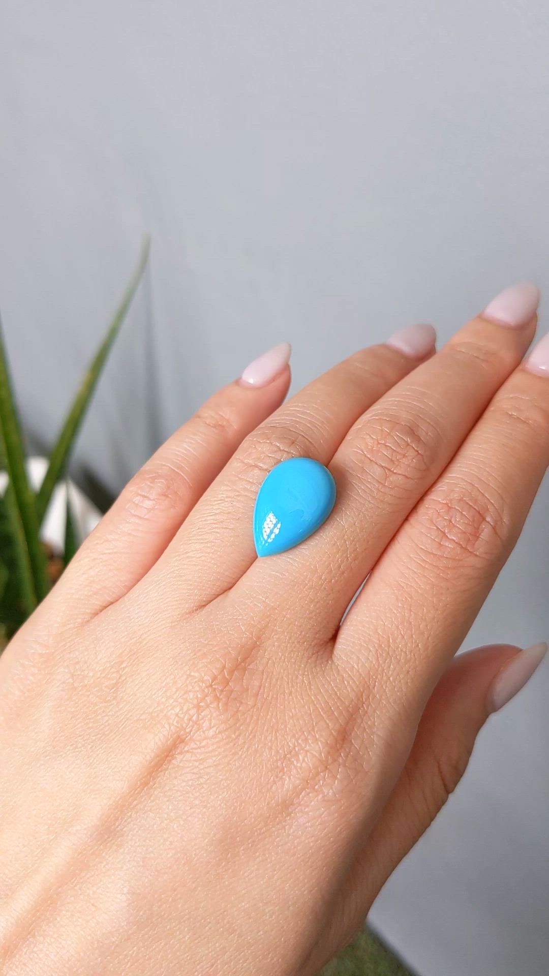 9.35 Ct. Cabochon Turquoise from USA Size Video
