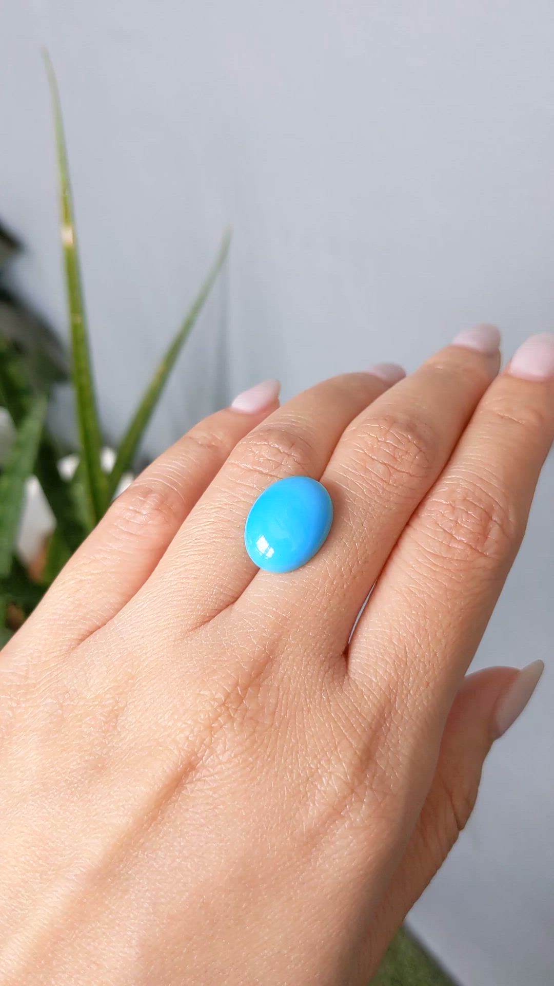 7.89 Ct. Cabochon Turquoise from USA Size Video