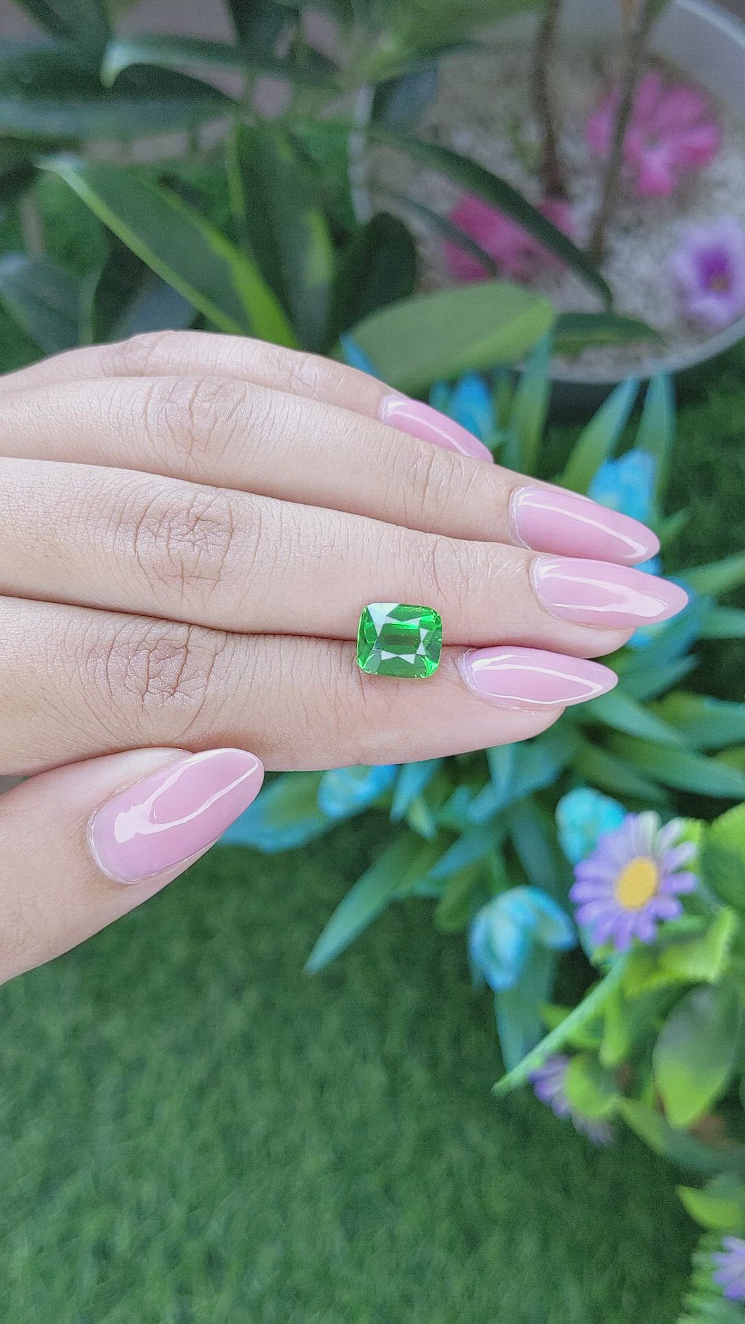 3.53 Ct. Tsavorite Garnet from Tanzania Size Video