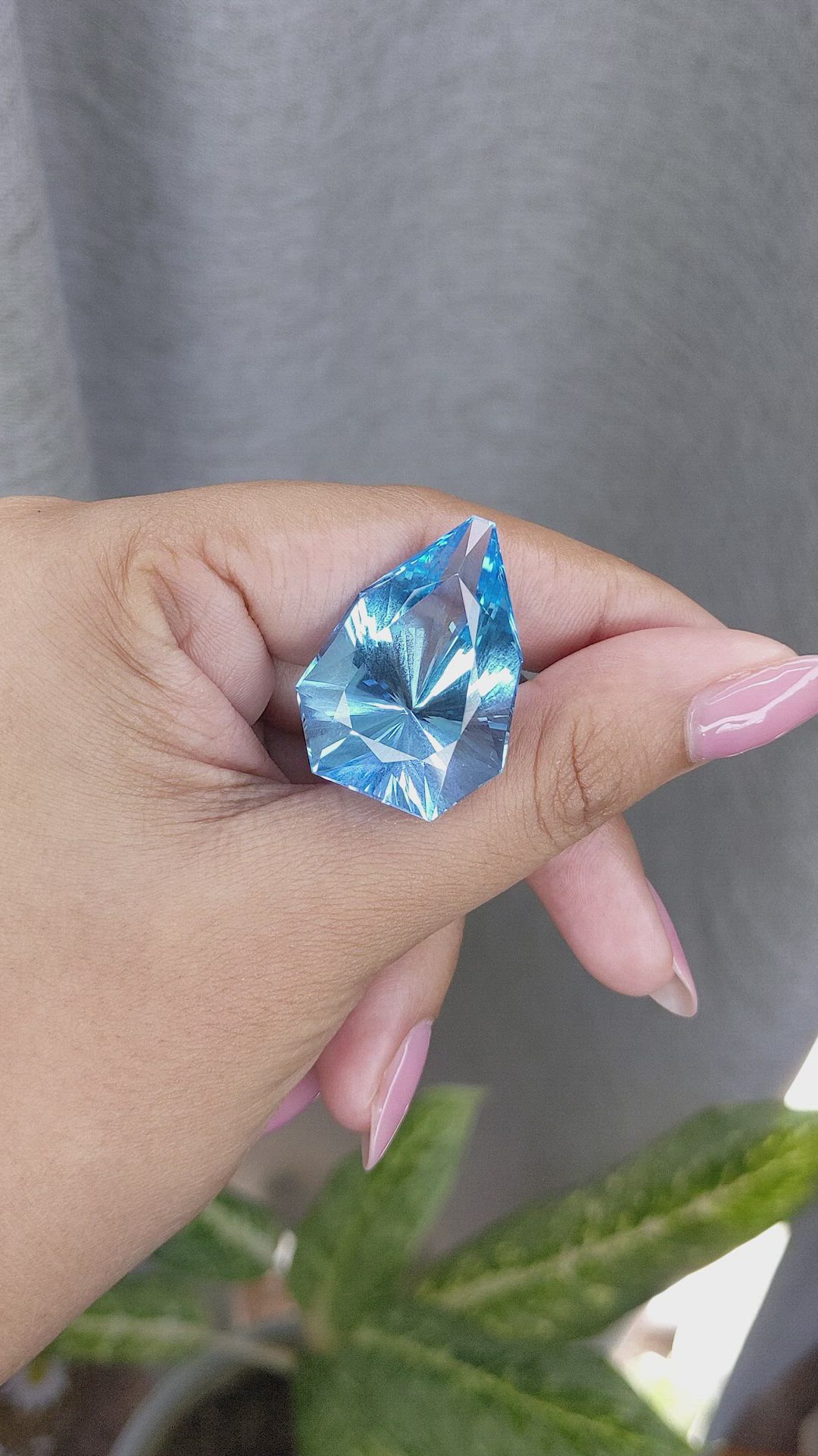 63.55 Ct. Blue Topaz from Ceylon (Sri Lanka) Size Video