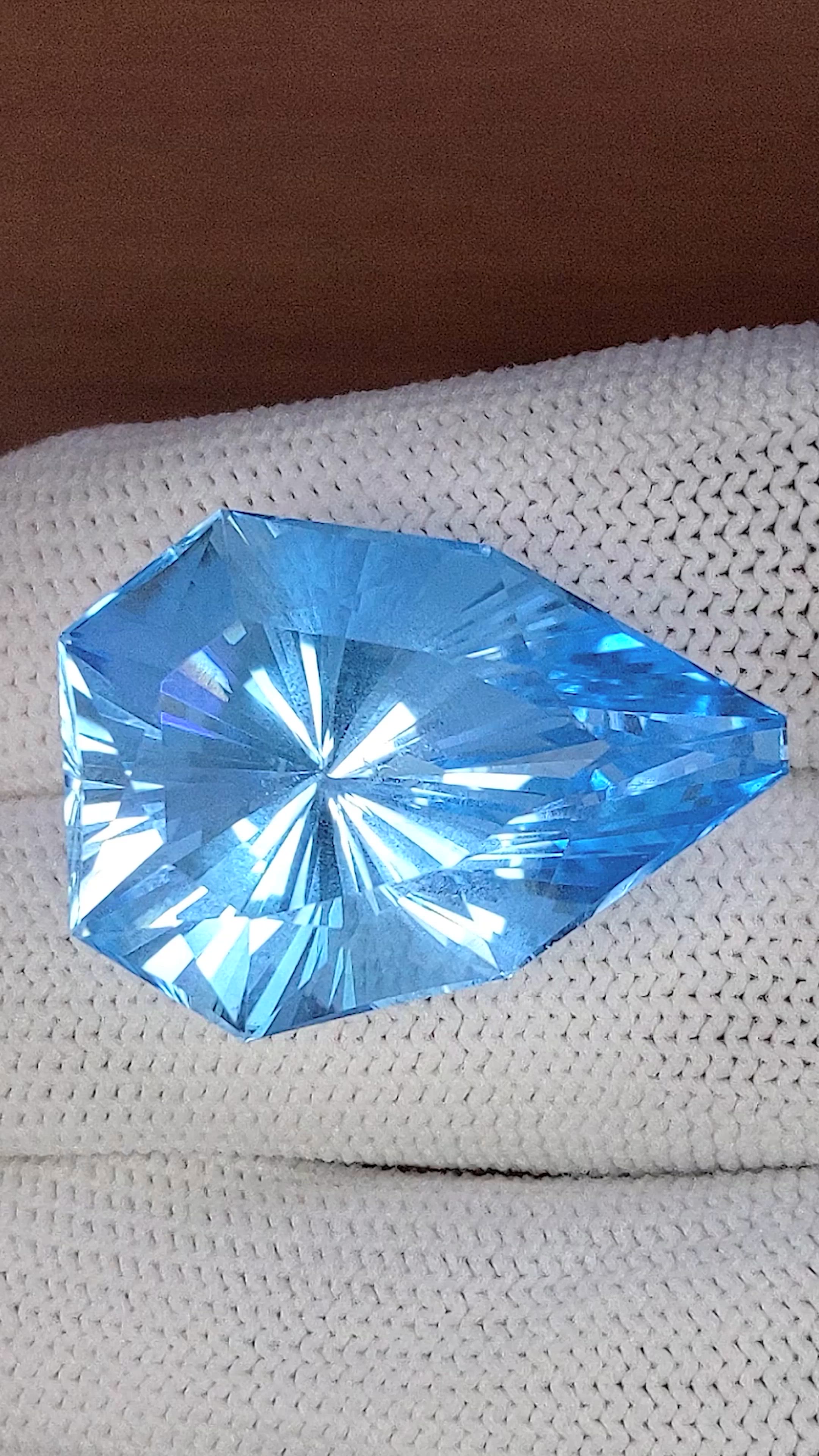 63.55 Ct. Blue Topaz from Ceylon (Sri Lanka) Size Video
