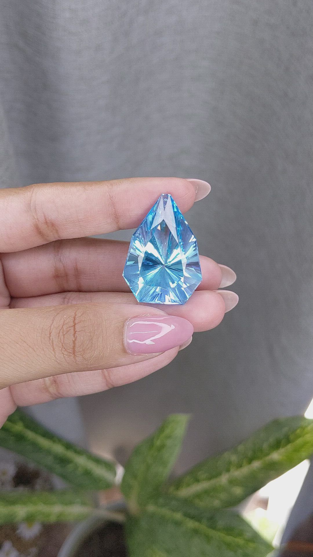 63.55 Ct. Blue Topaz from Ceylon (Sri Lanka) Size Video