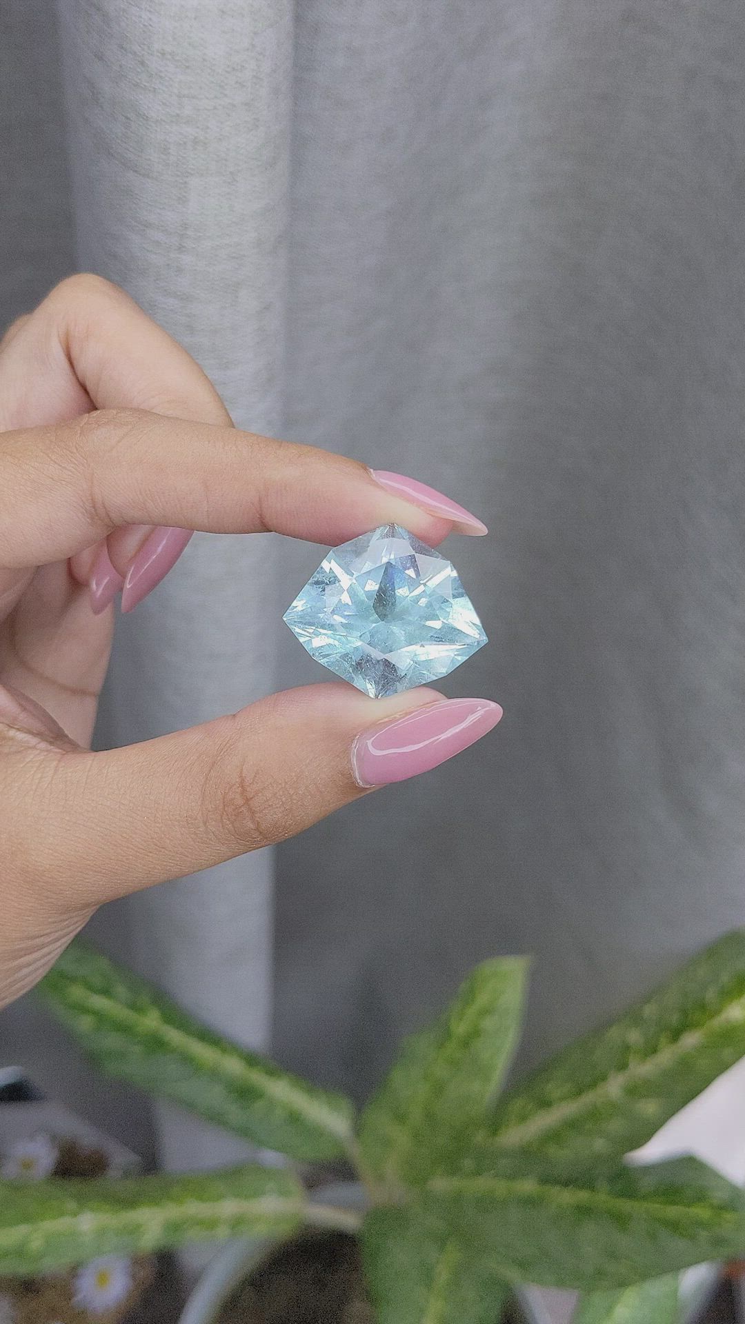 30.50 Ct. Greenish Blue Aquamarine from Ceylon (Sri Lanka) Size Video