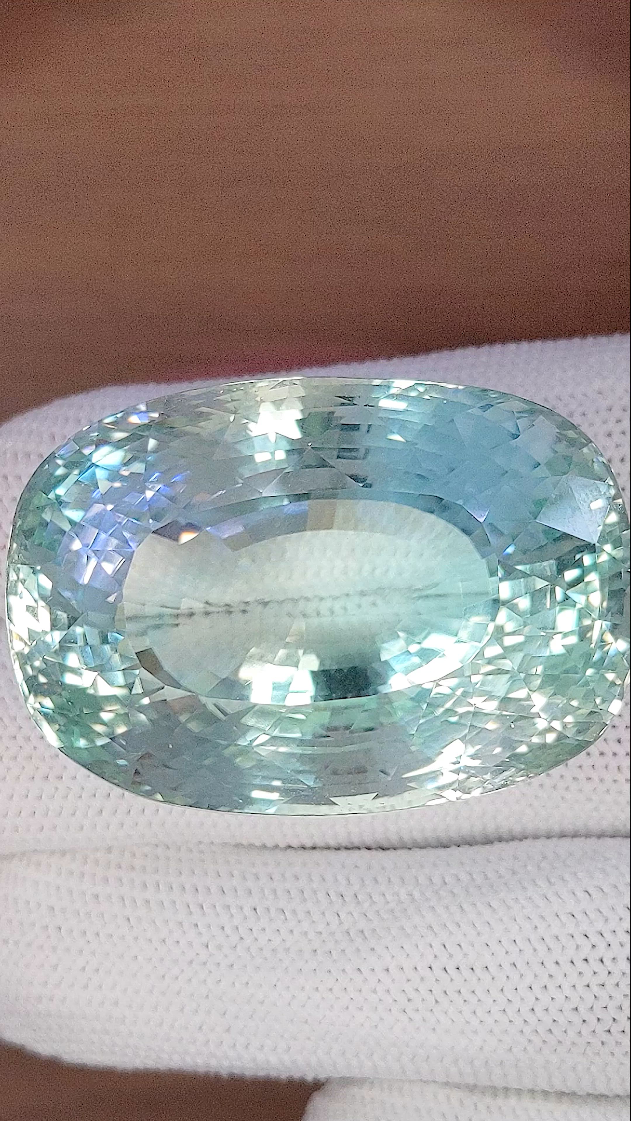 284.50 Ct. Bluish Green Topaz from Burma (Myanmar) Size Video