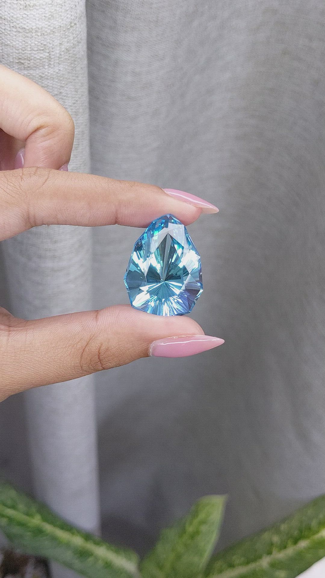 56.68 Ct. Blue Topaz from Ceylon (Sri Lanka) Size Video