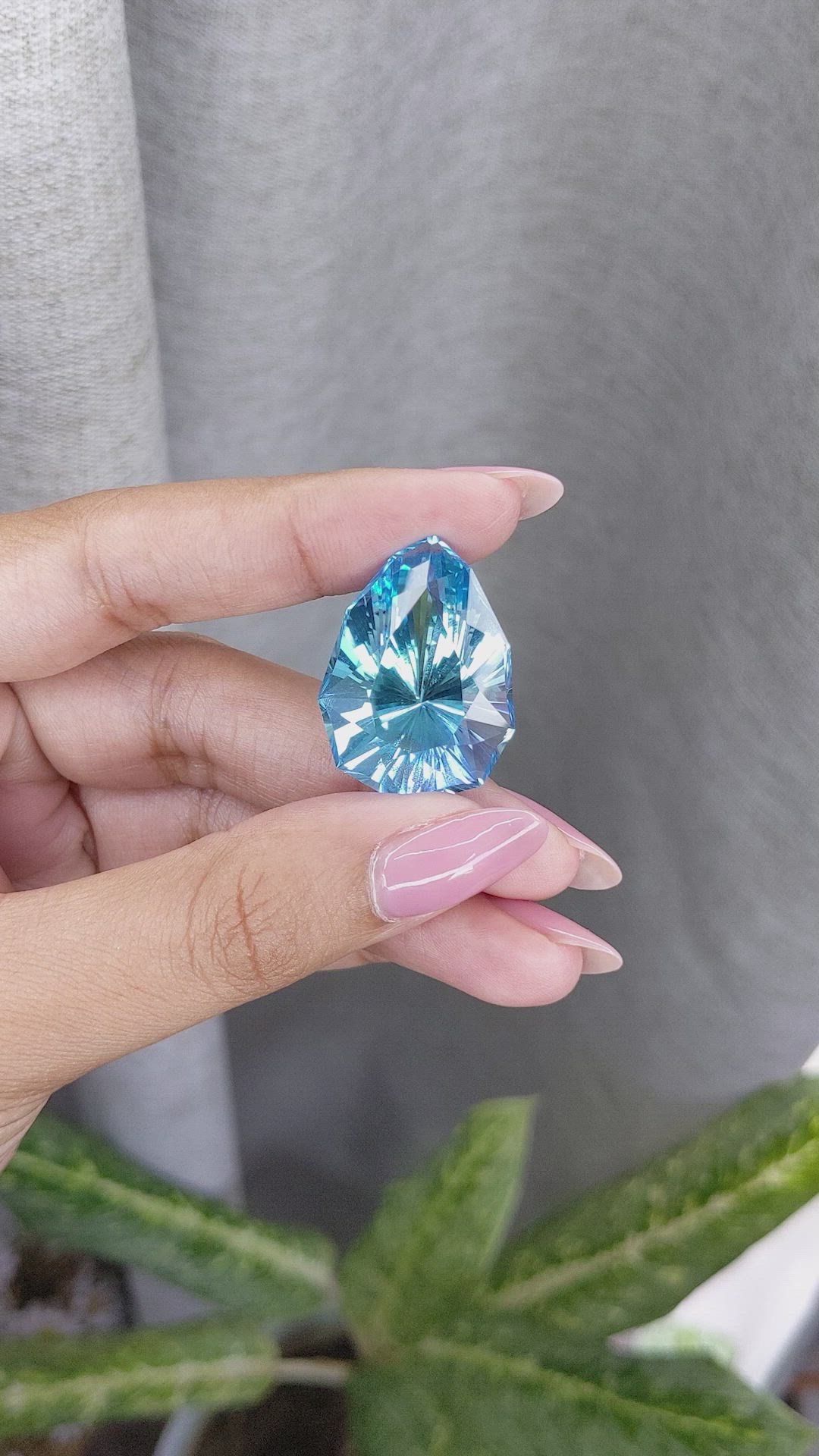 56.68 Ct. Blue Topaz from Ceylon (Sri Lanka) Size Video