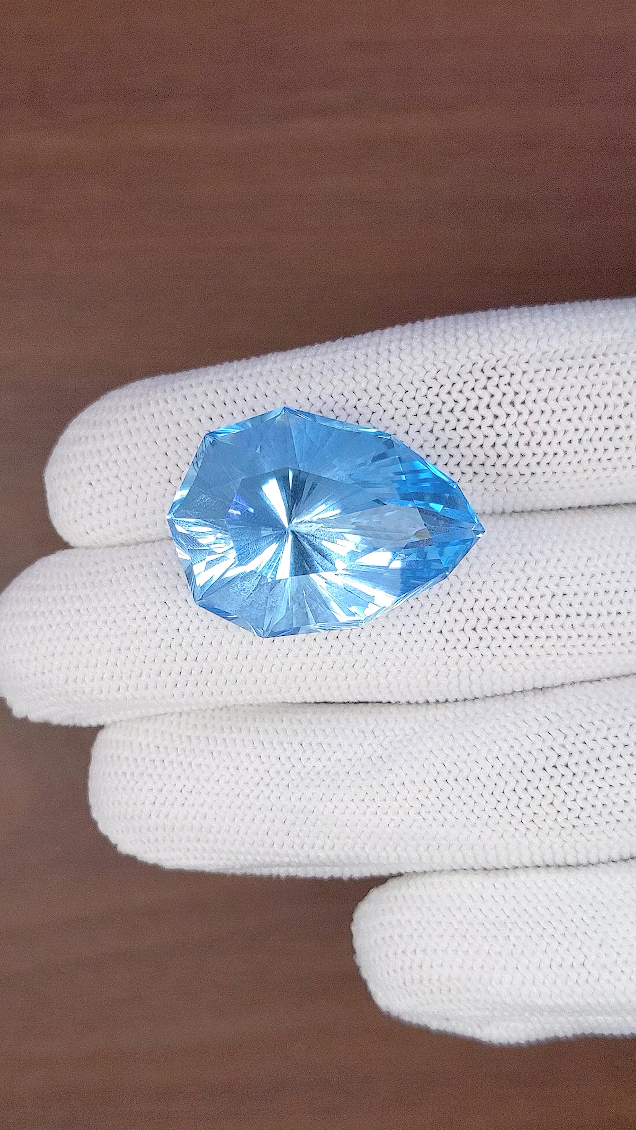 56.68 Ct. Blue Topaz from Ceylon (Sri Lanka) Size Video