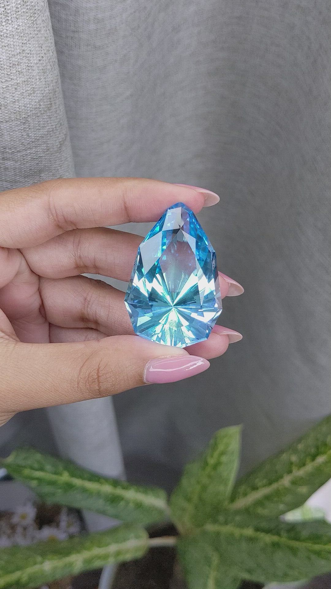 146.99 Ct. Blue Topaz from Ceylon (Sri Lanka) Size Video