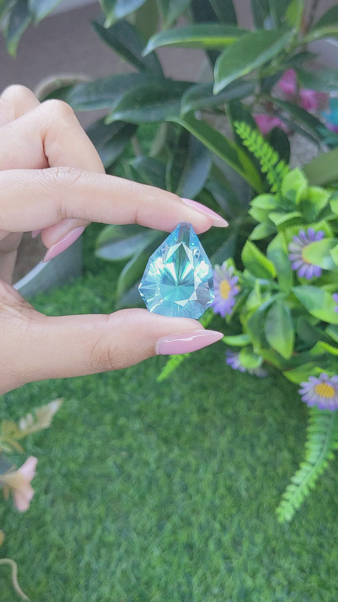 60.72 Ct. Blue Topaz from Ceylon (Sri Lanka) Size Video