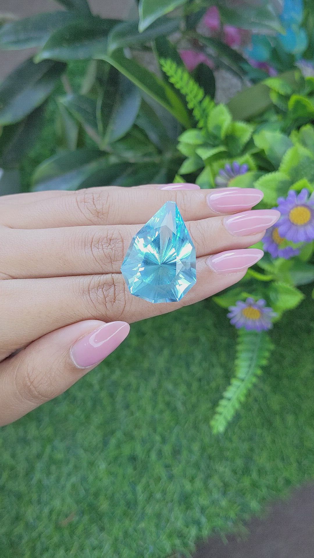 60.72 Ct. Blue Topaz from Ceylon (Sri Lanka) Size Video