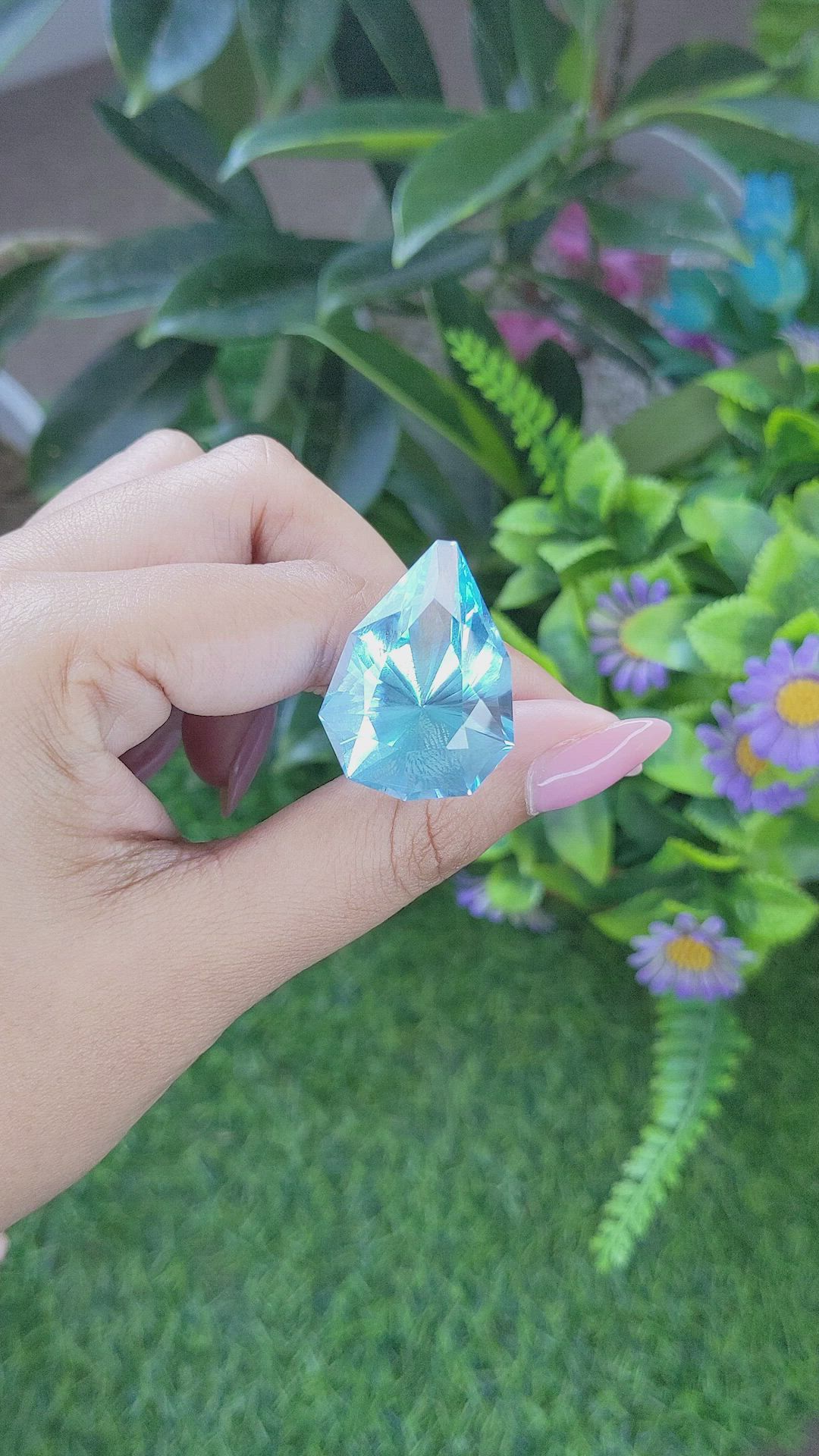 60.72 Ct. Blue Topaz from Ceylon (Sri Lanka) Size Video