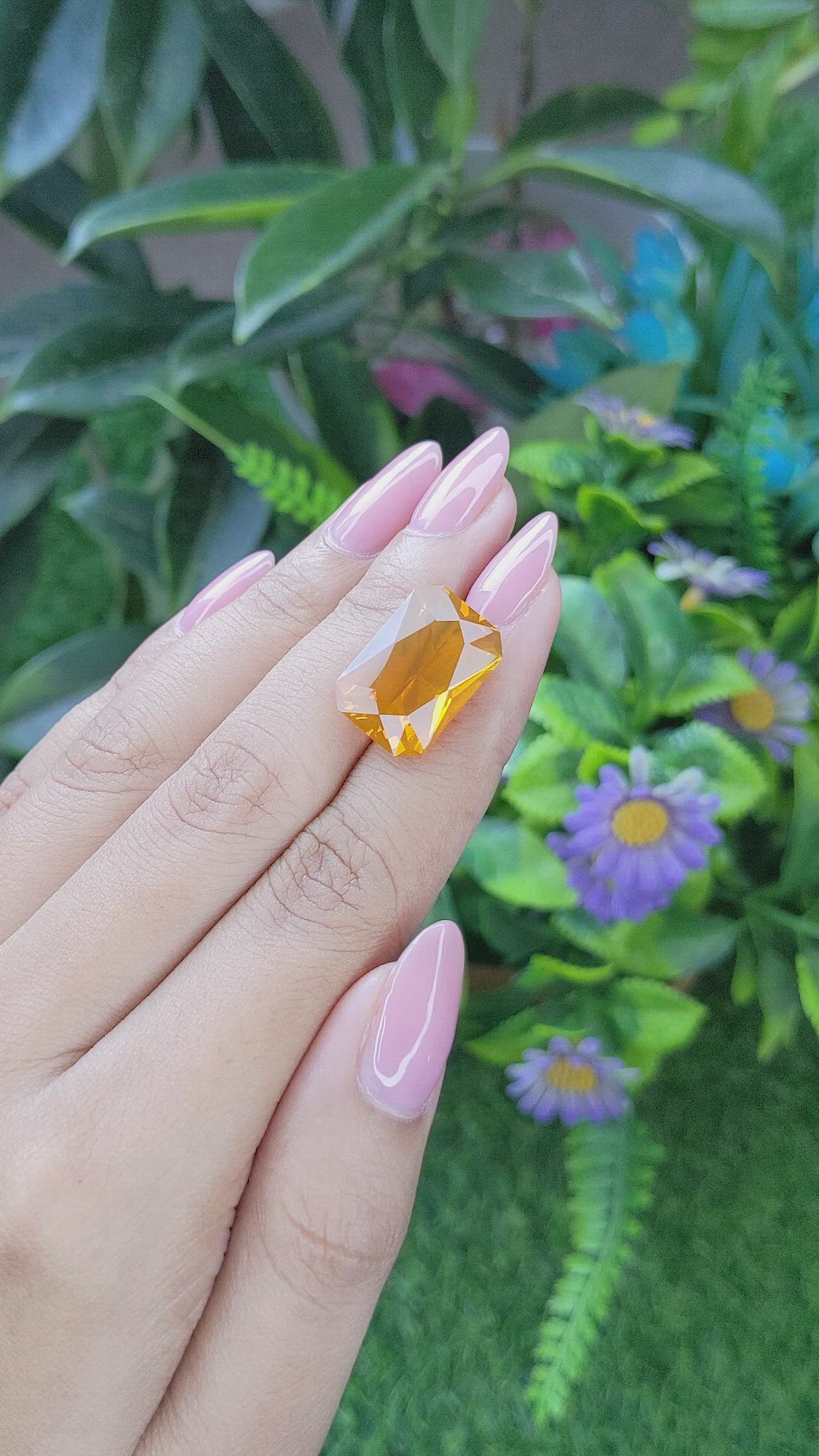 9.54 Ct. Orange Fire Opal from Ethiopia Size Video