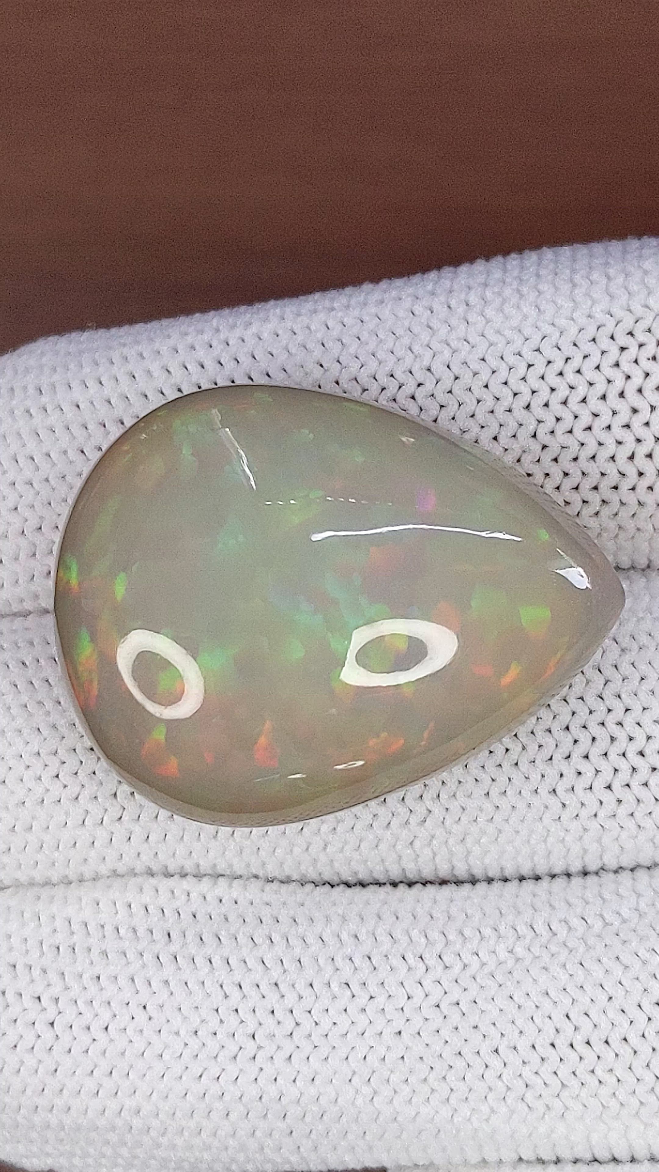 48.45 Ct. Multi Color Cabochon Jelly Opal from Ethiopia Size Video