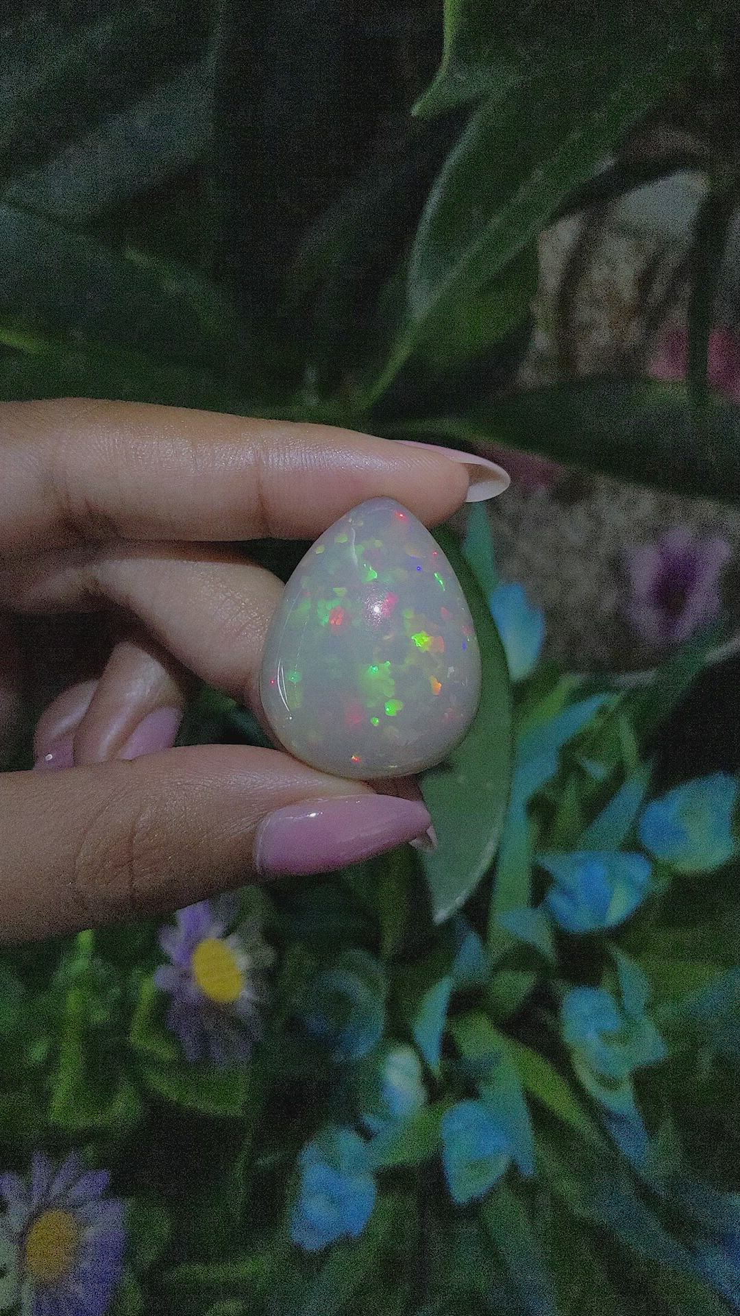 48.45 Ct. Multi Color Cabochon Jelly Opal from Ethiopia Size Video