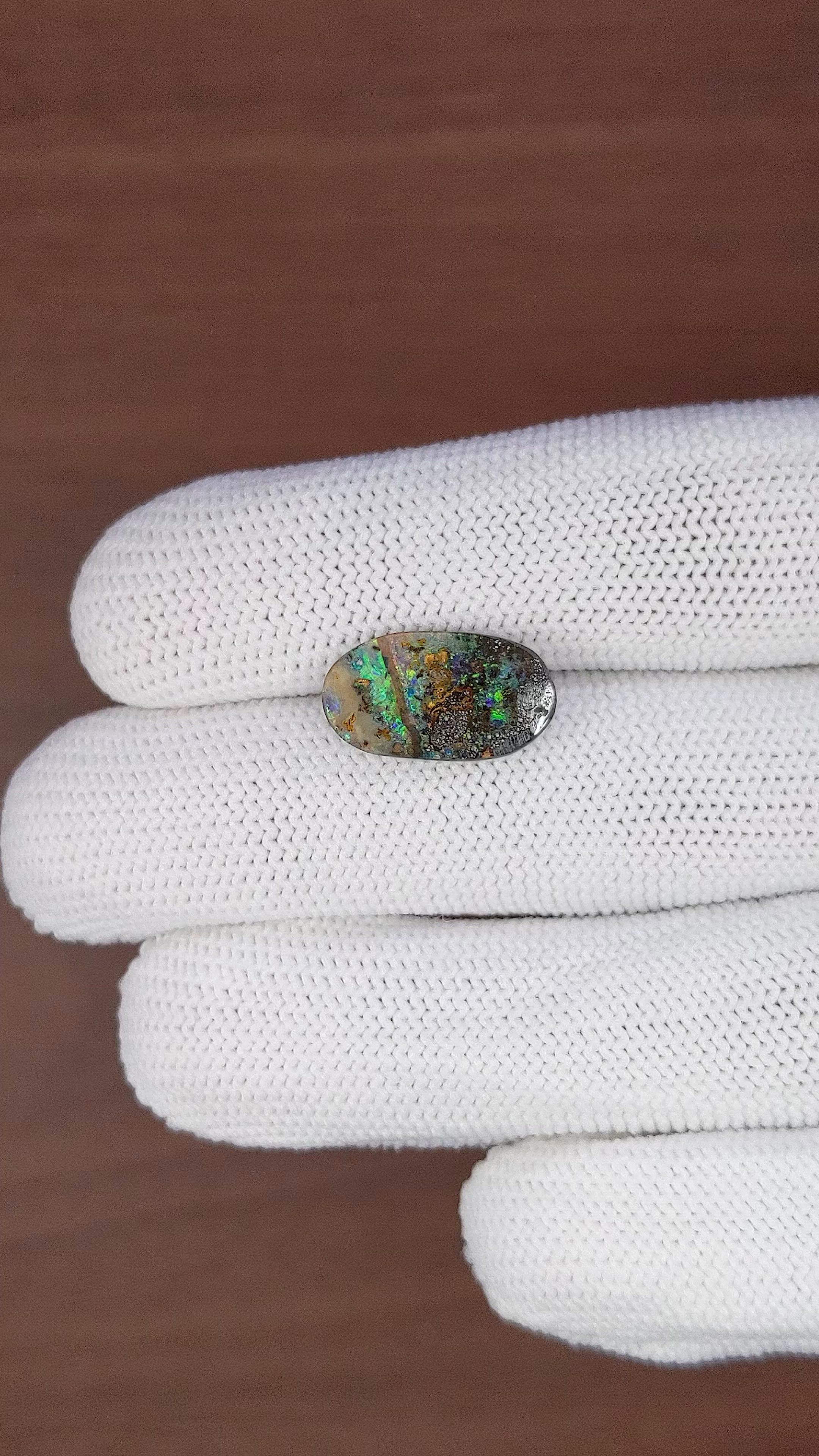 4.10 Ct. Multi Color Black Opal from Ethiopia Size Video