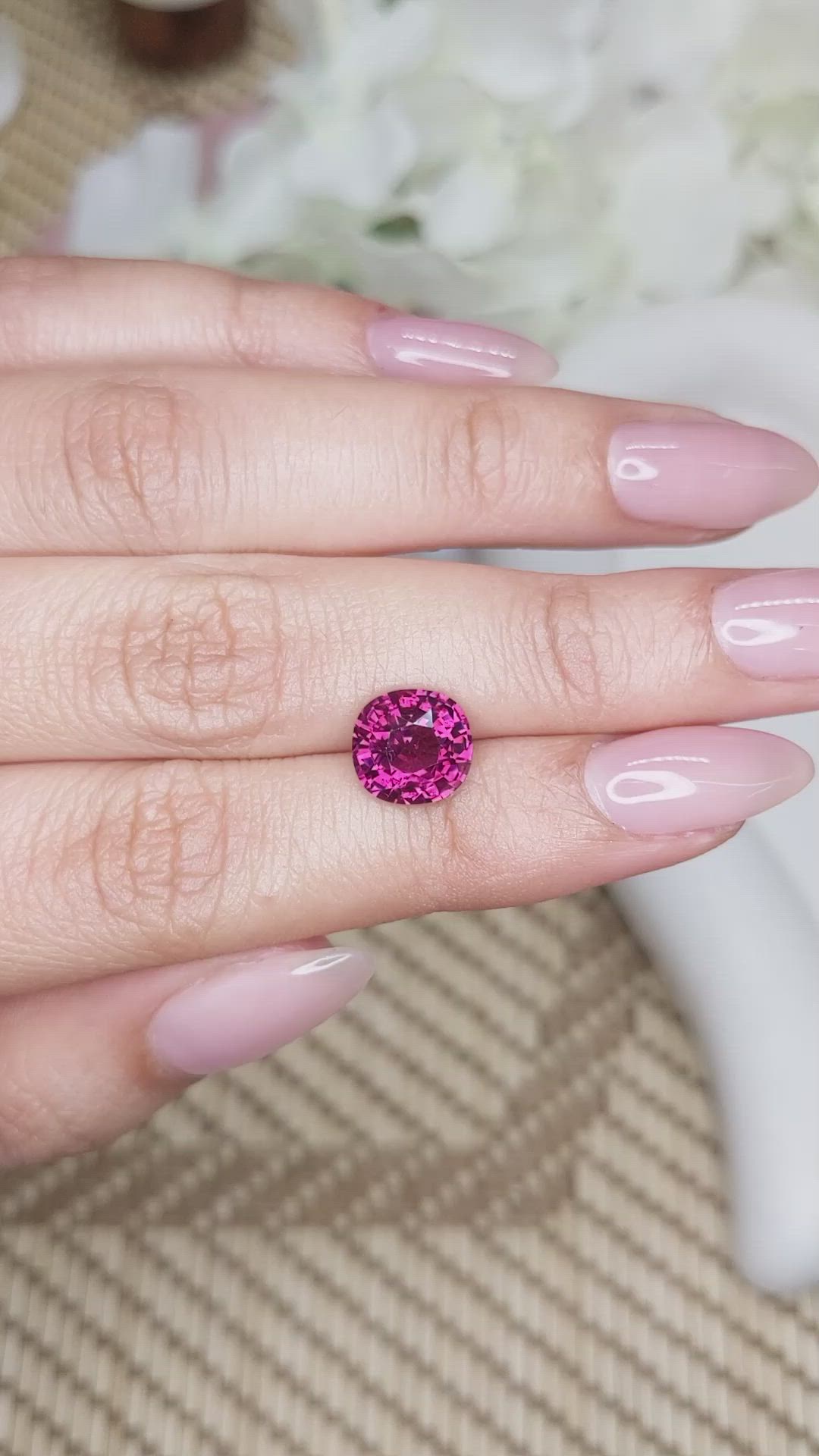 3.37 Ct. Garnet from Ceylon (Sri Lanka) Size Video