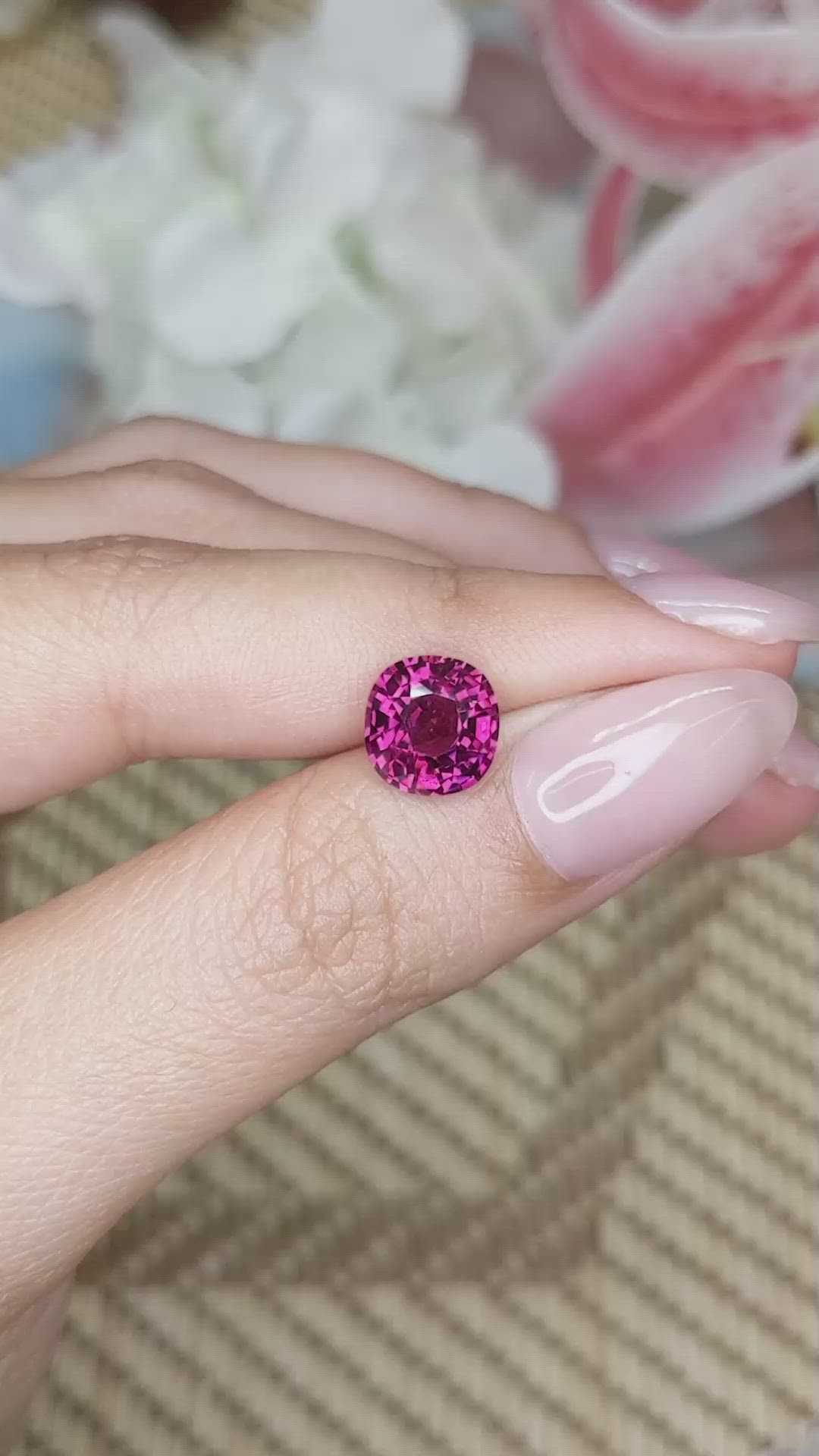 3.37 Ct. Garnet from Ceylon (Sri Lanka) Size Video