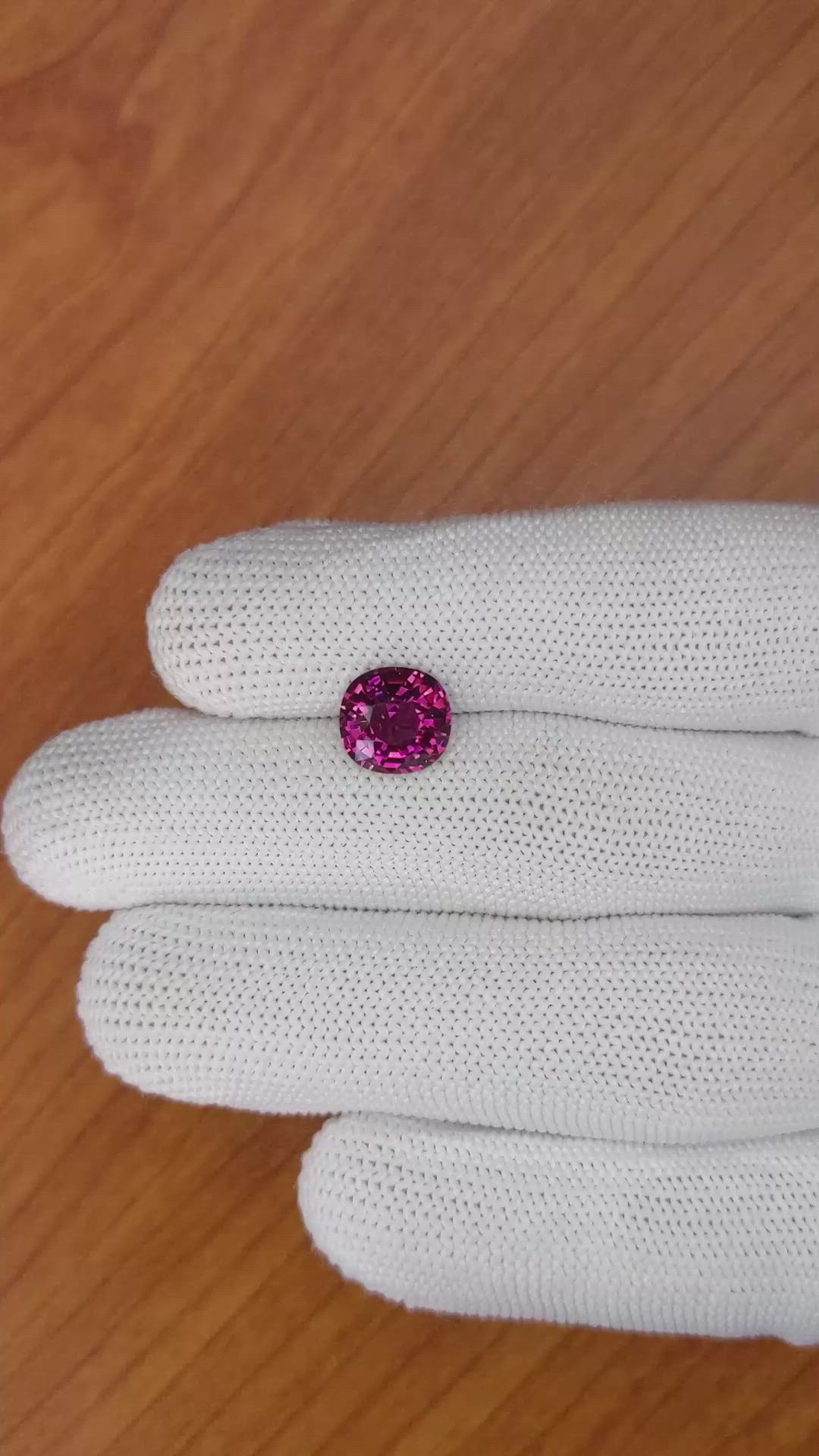 3.37 Ct. Garnet from Ceylon (Sri Lanka) Size Video