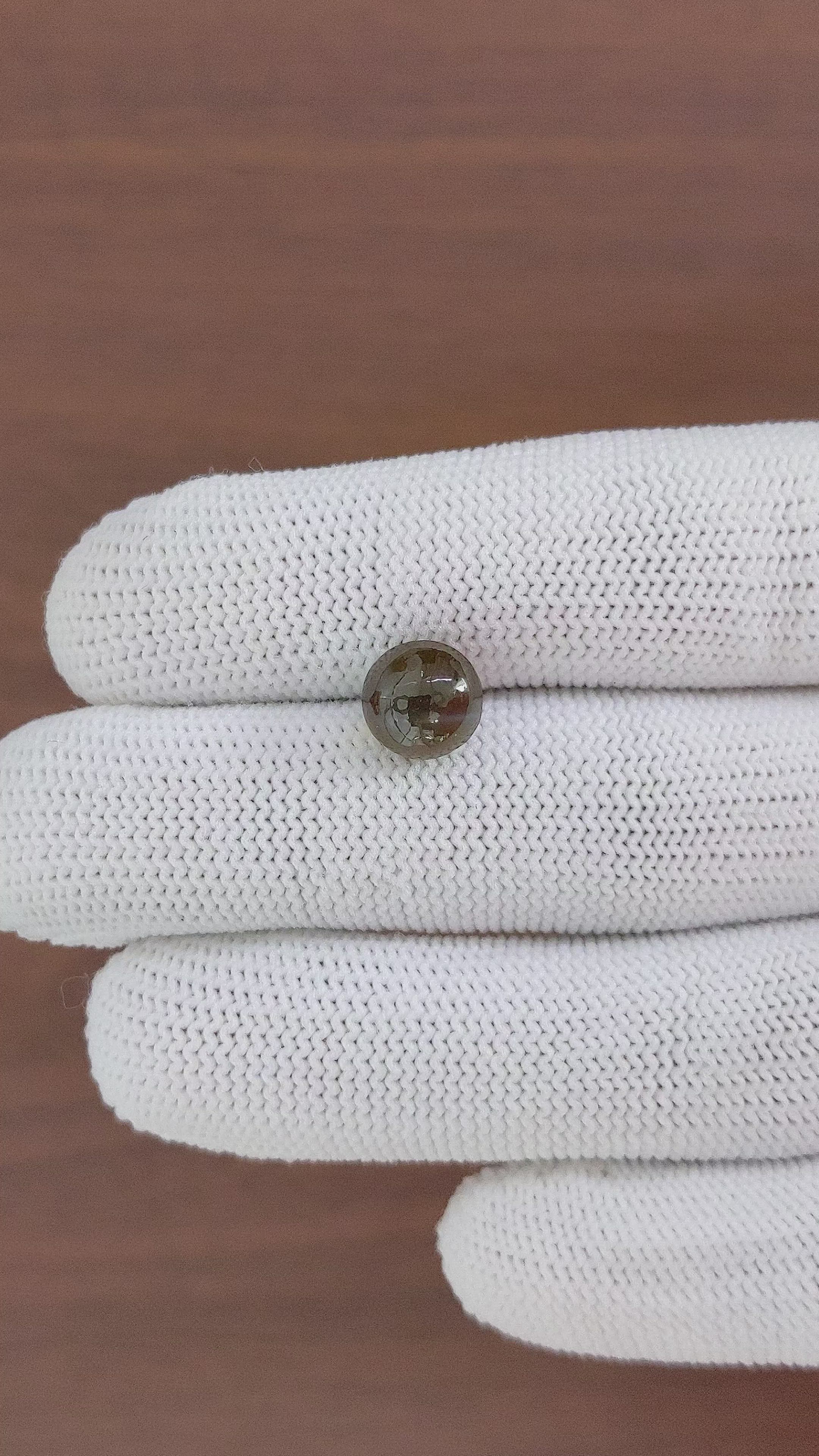 4.62 Ct. Brown Cabochon Chrysoberyl from Ceylon (Sri Lanka) Size Video