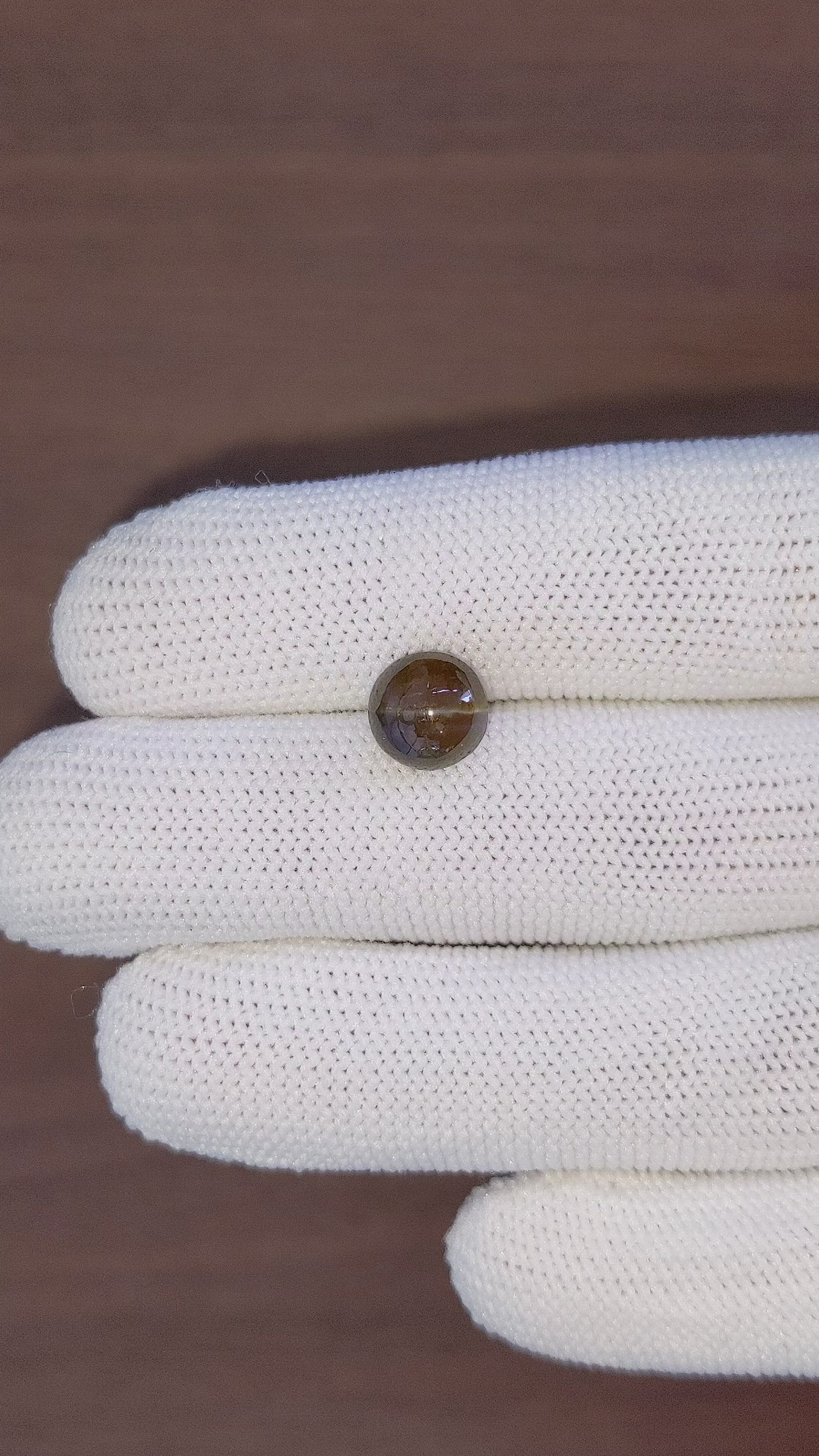 4.62 Ct. Brown Cabochon Chrysoberyl from Ceylon (Sri Lanka) Size Video