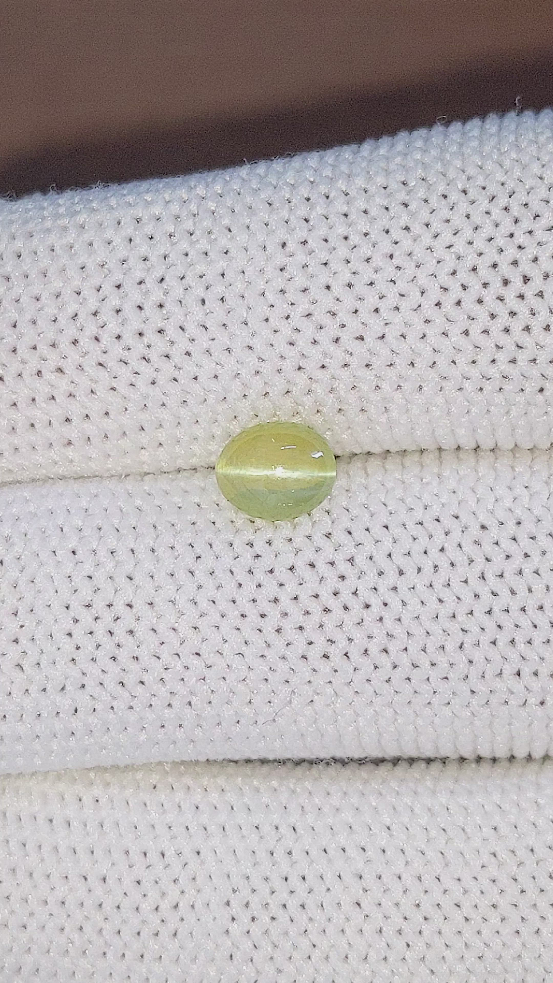 1.44 Ct. Greenish Yellow Cabochon Chrysoberyl from Madagascar Size Video