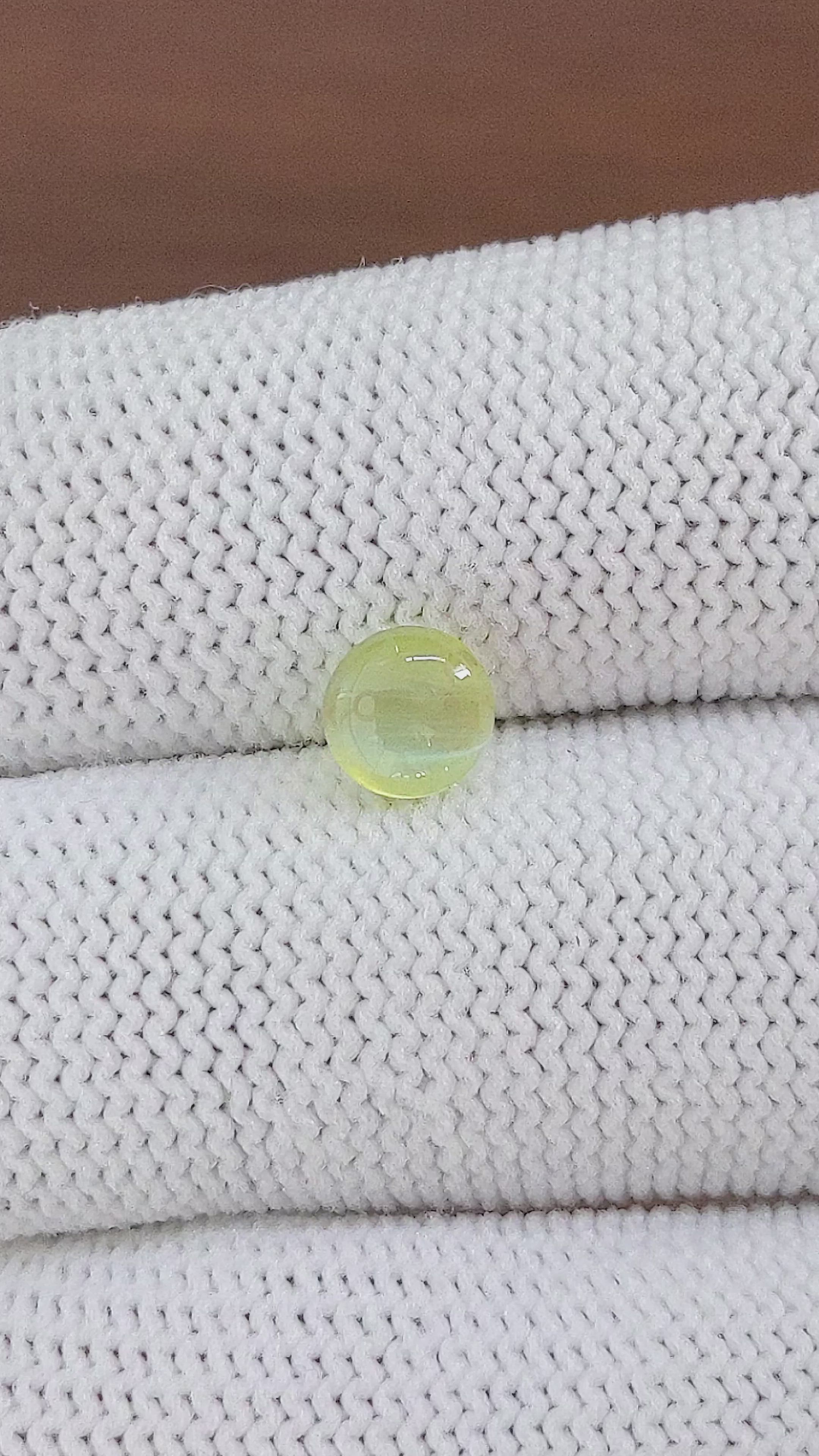 1.58 Ct. Greenish Yellow Cabochon Chrysoberyl from Ceylon (Sri Lanka) Size Video