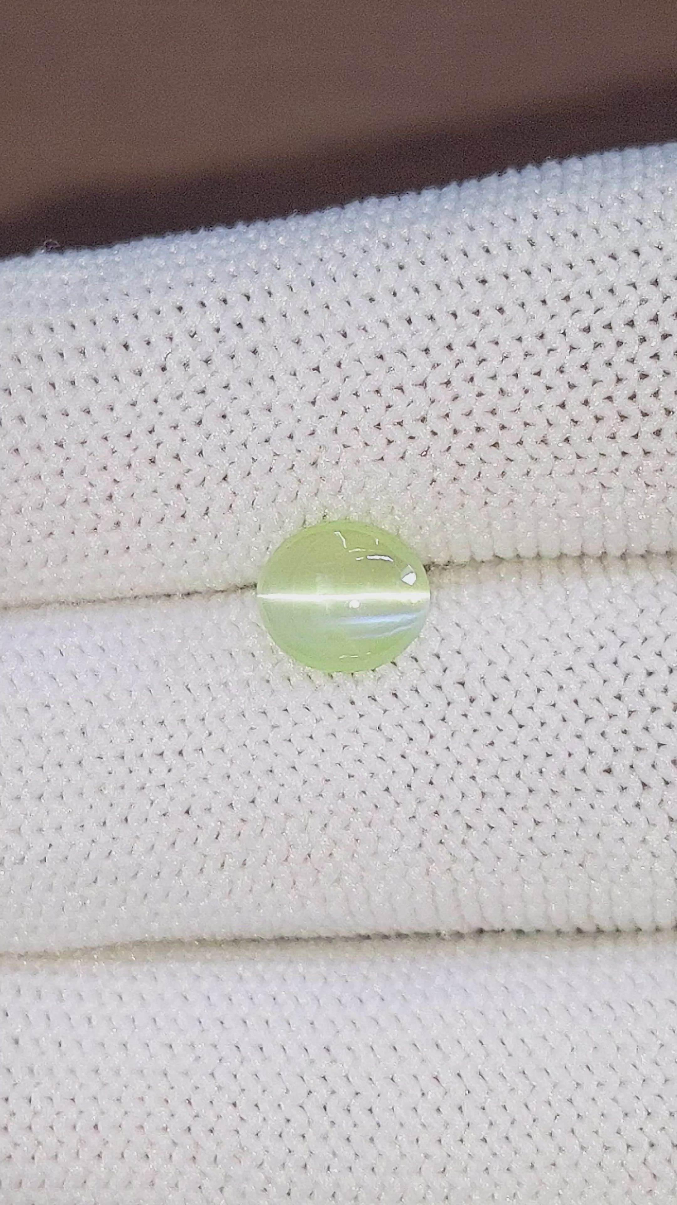 1.75 Ct. Green Cabochon Chrysoberyl from Madagascar Size Video