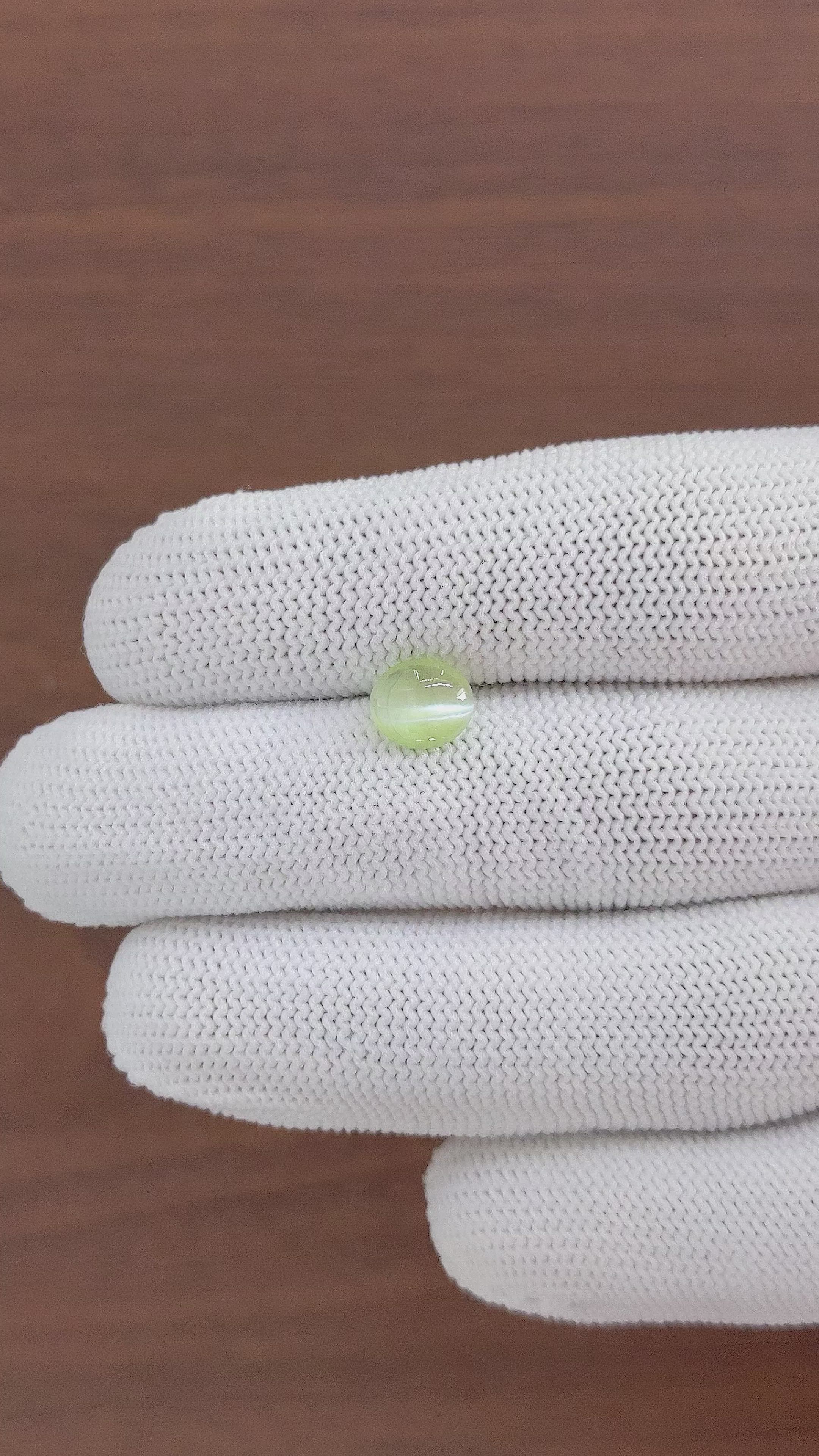 1.75 Ct. Green Cabochon Chrysoberyl from Madagascar Size Video