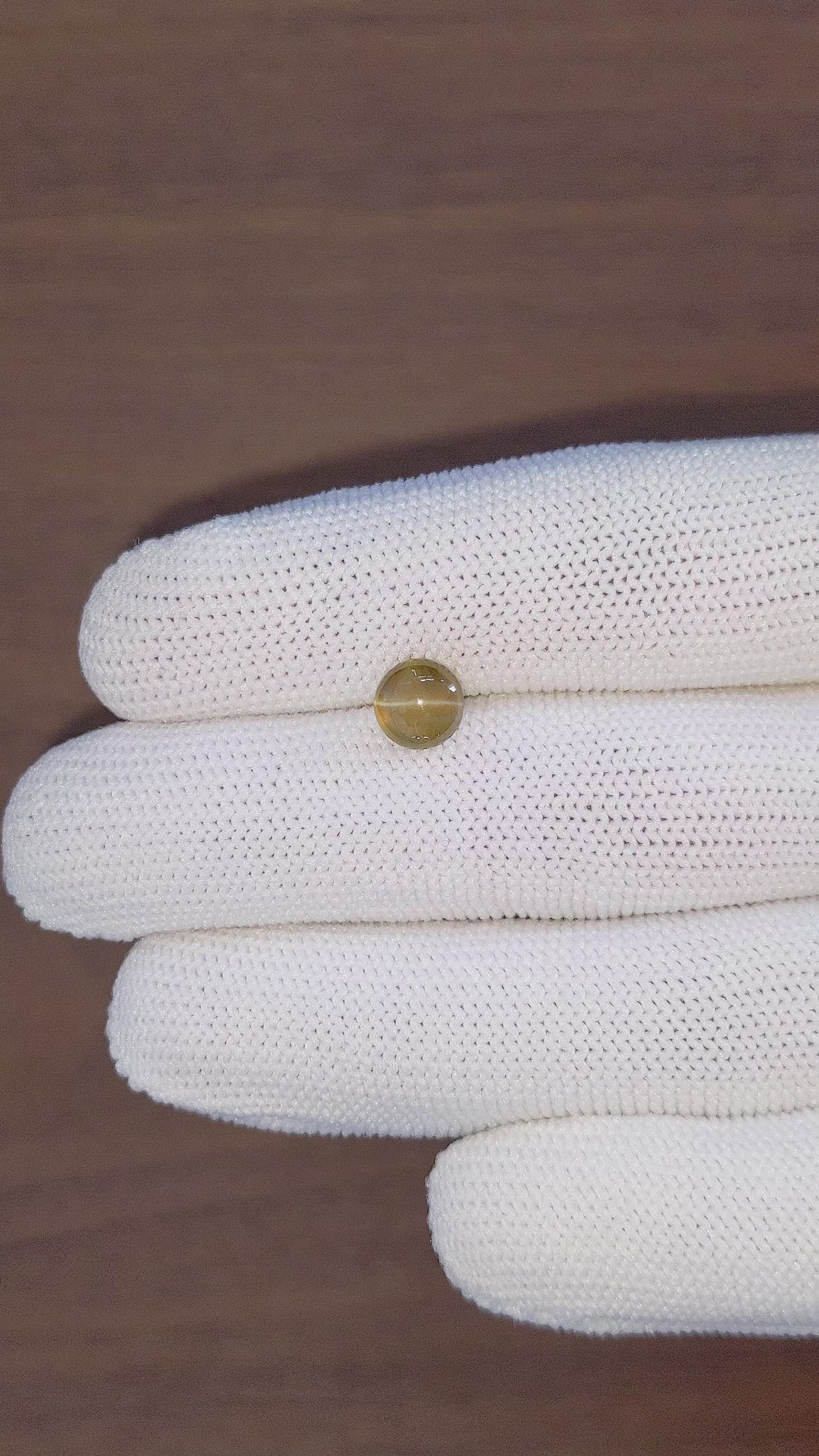 1.85 Ct. Greenish Brown Cabochon Chrysoberyl from Ceylon (Sri Lanka) Size Video