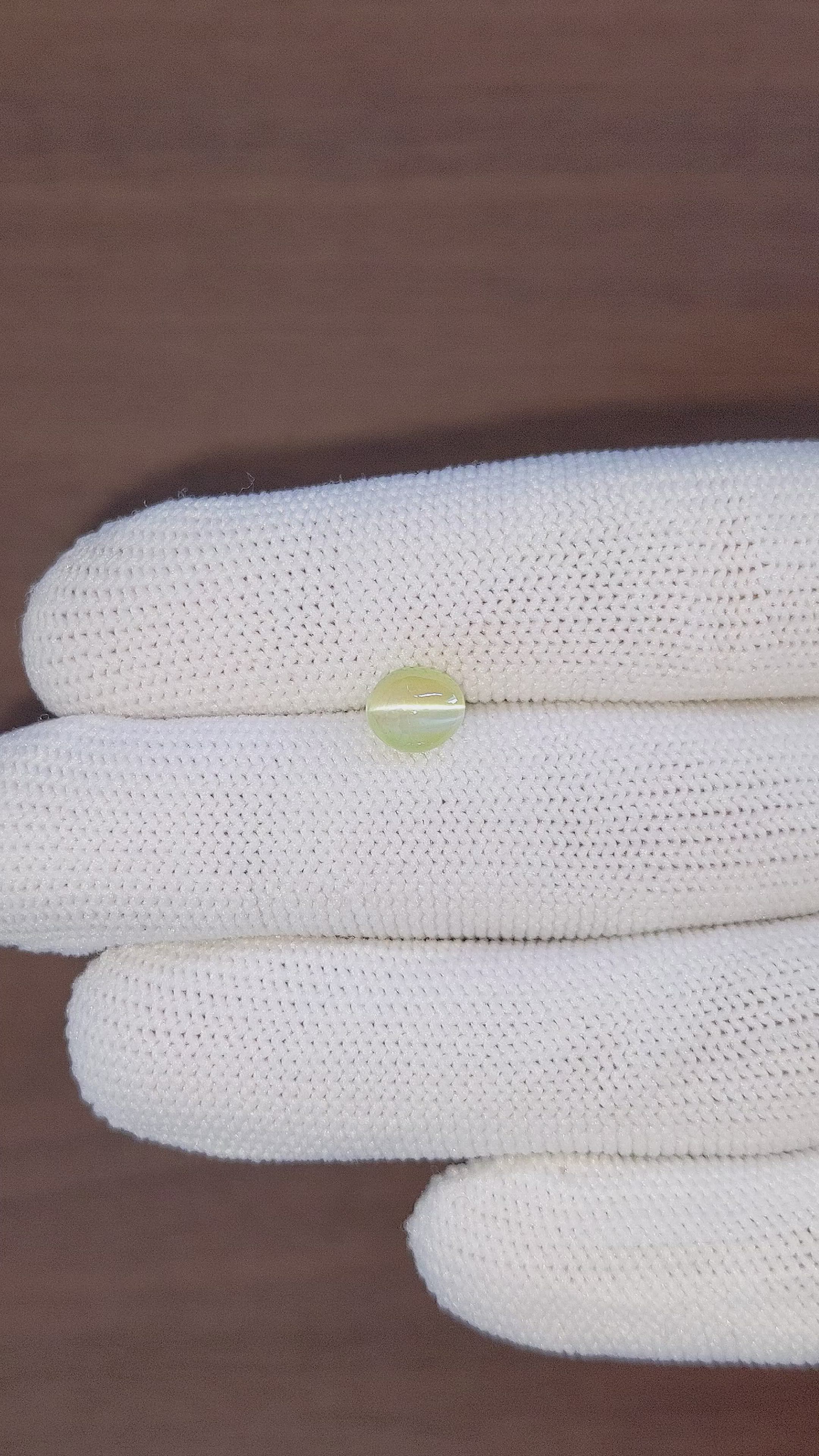 2.02 Ct. Greenish Yellow Cabochon Chrysoberyl from Madagascar Size Video