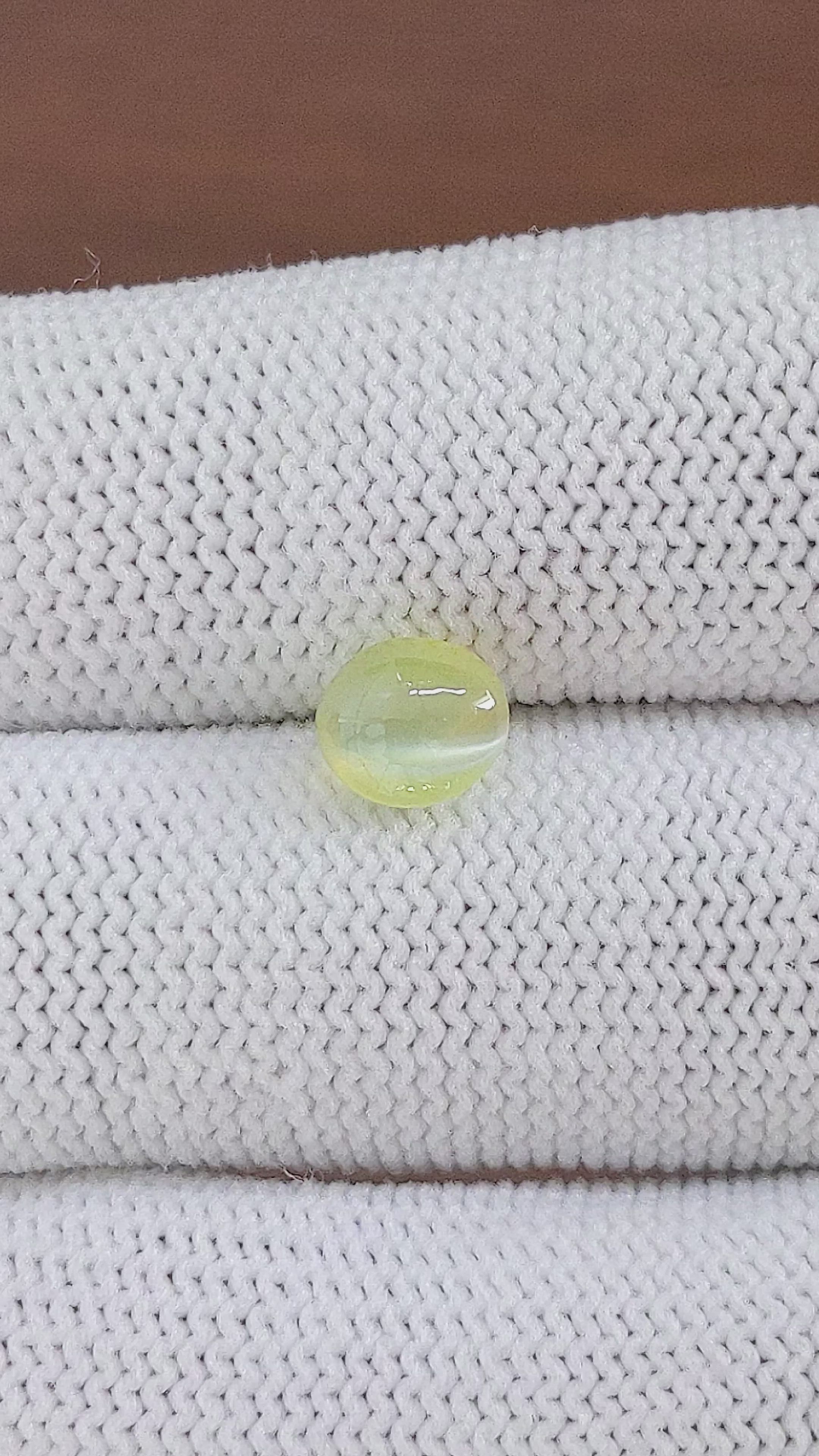 2.02 Ct. Greenish Yellow Cabochon Chrysoberyl from Madagascar Size Video