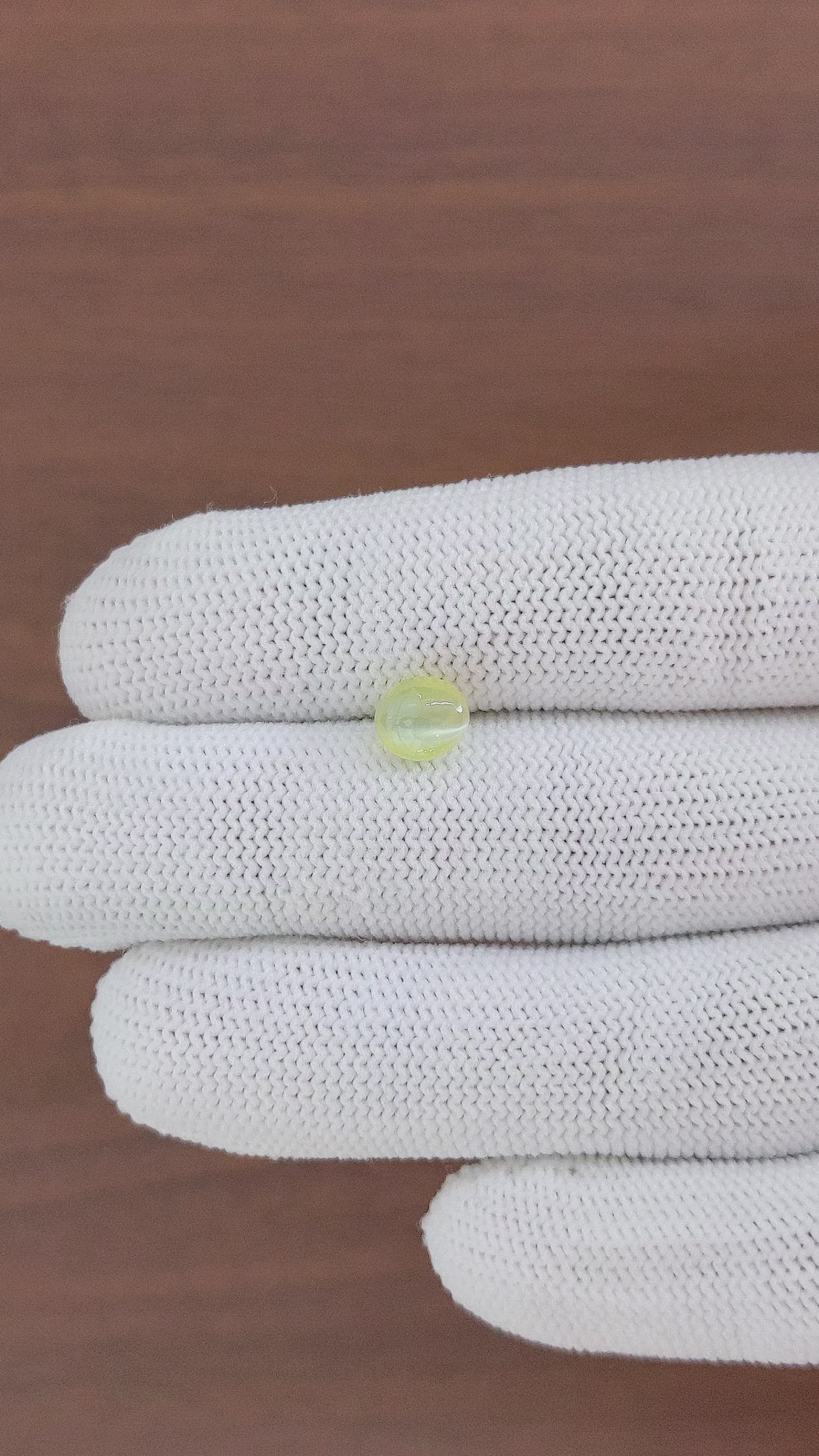 2.02 Ct. Greenish Yellow Cabochon Chrysoberyl from Madagascar Size Video