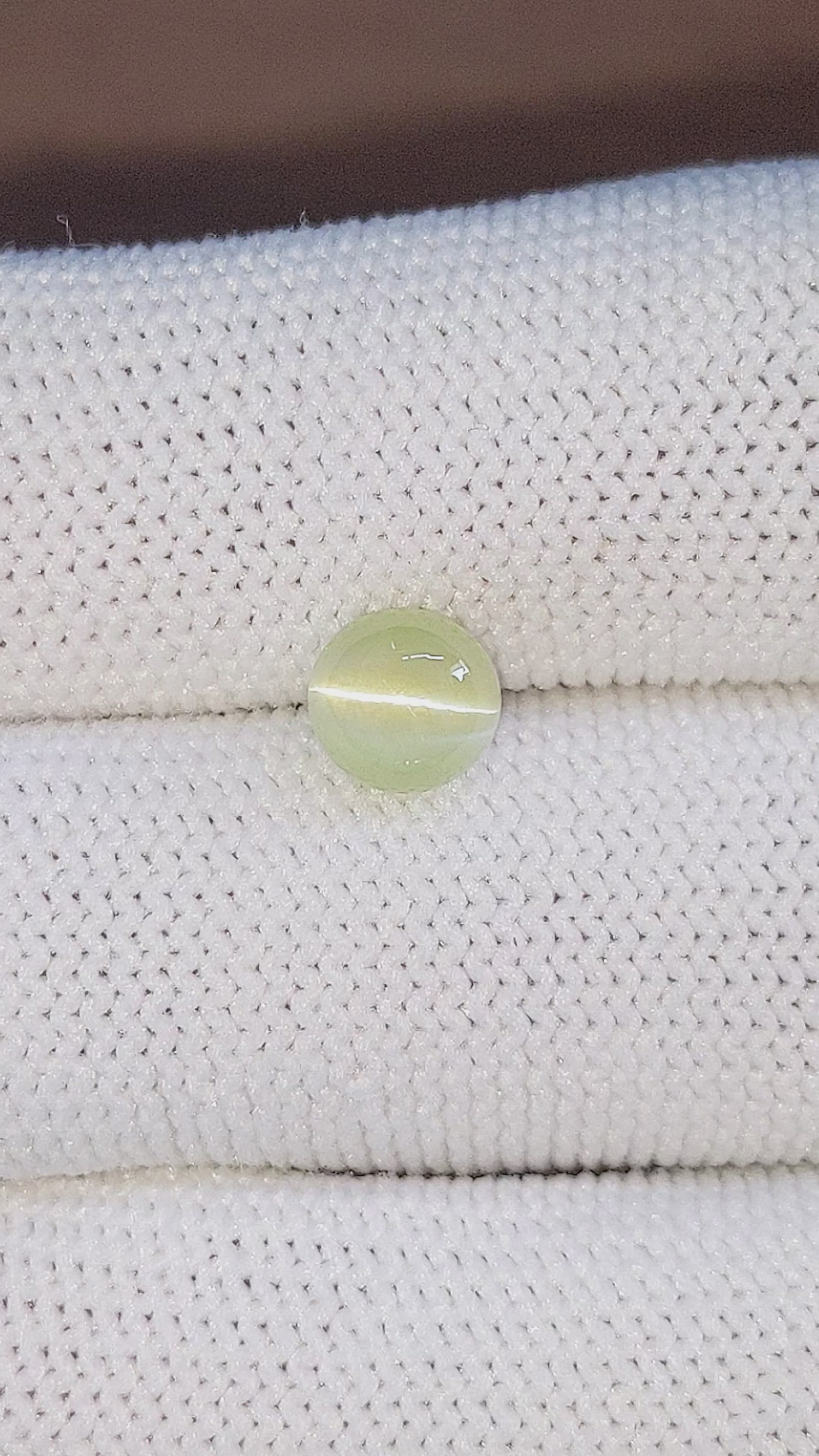 2.11 Ct. Greenish Yellow Cabochon Chrysoberyl from Madagascar Size Video