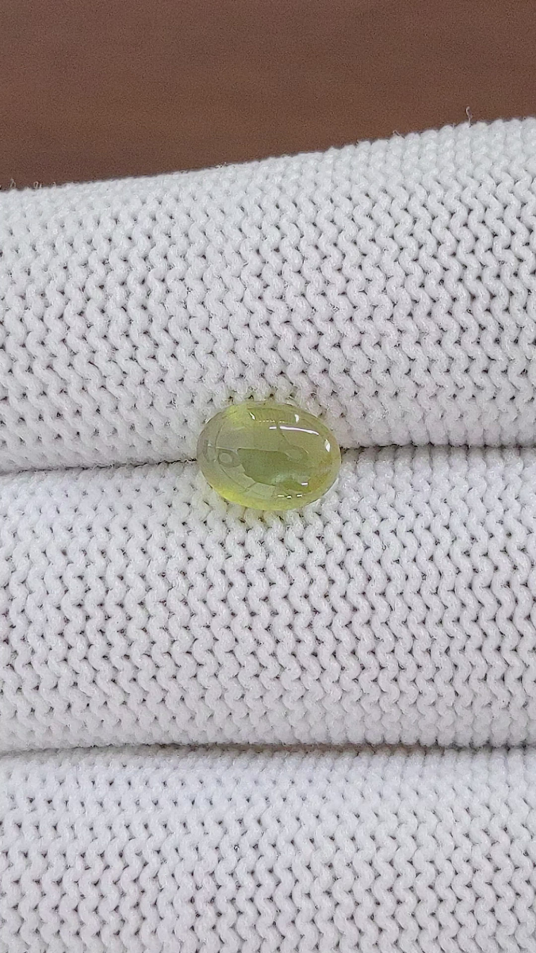 2.18 Ct. Greenish Yellow Cabochon Chrysoberyl from Ceylon (Sri Lanka) Size Video