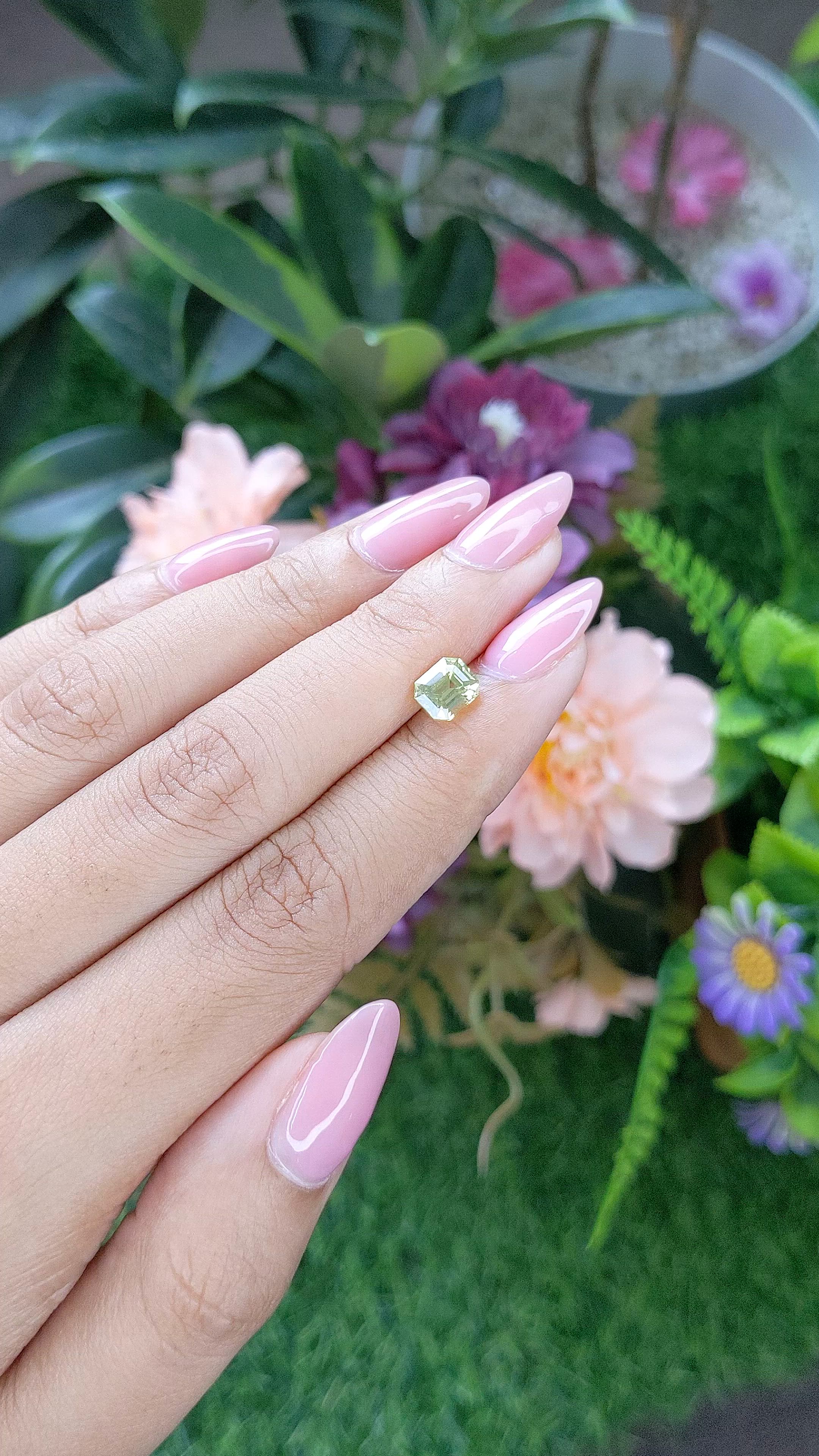 1.28 Ct. Yellowish Green Chrysoberyl from Tanzania Size Video