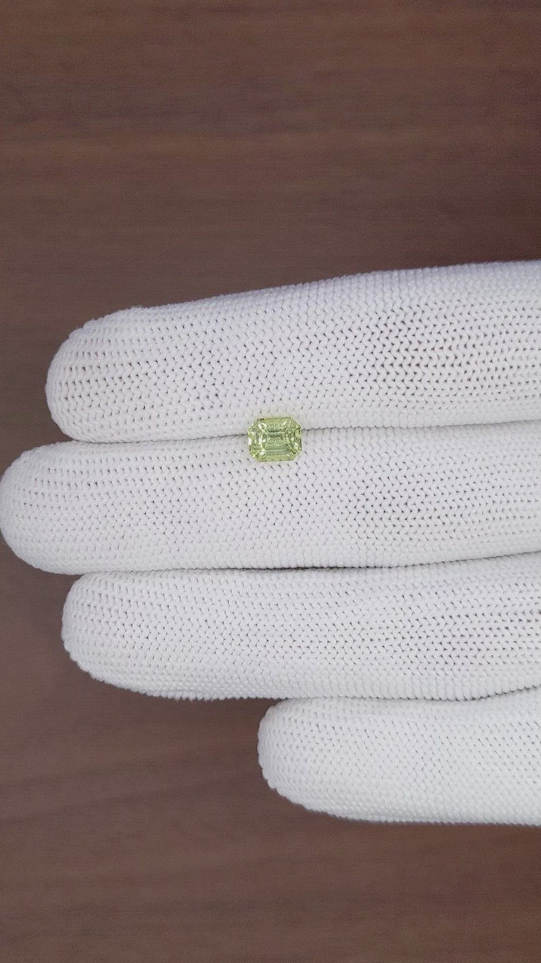 1.28 Ct. Yellowish Green Chrysoberyl from Tanzania Size Video