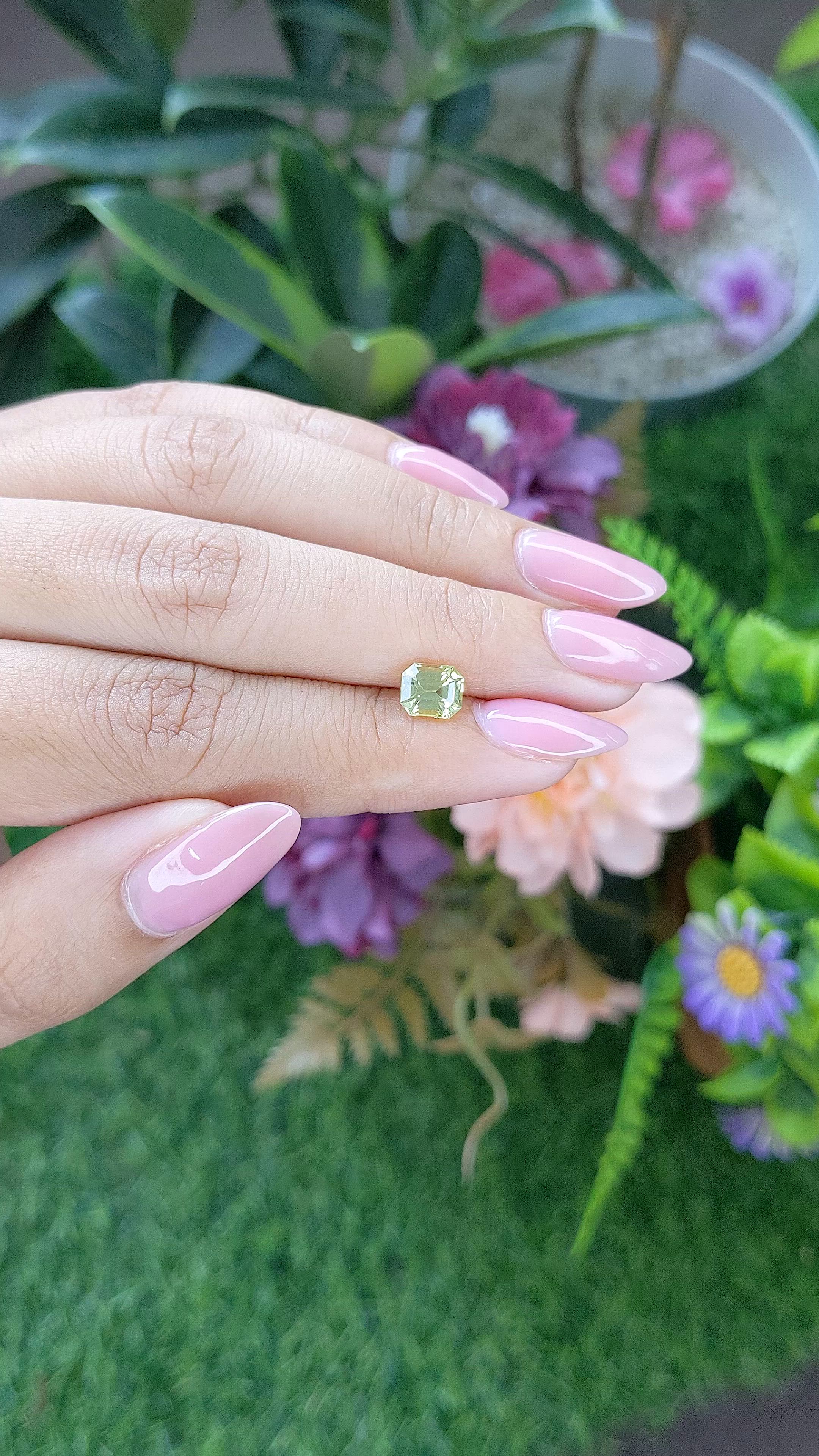 1.28 Ct. Yellowish Green Chrysoberyl from Tanzania Size Video