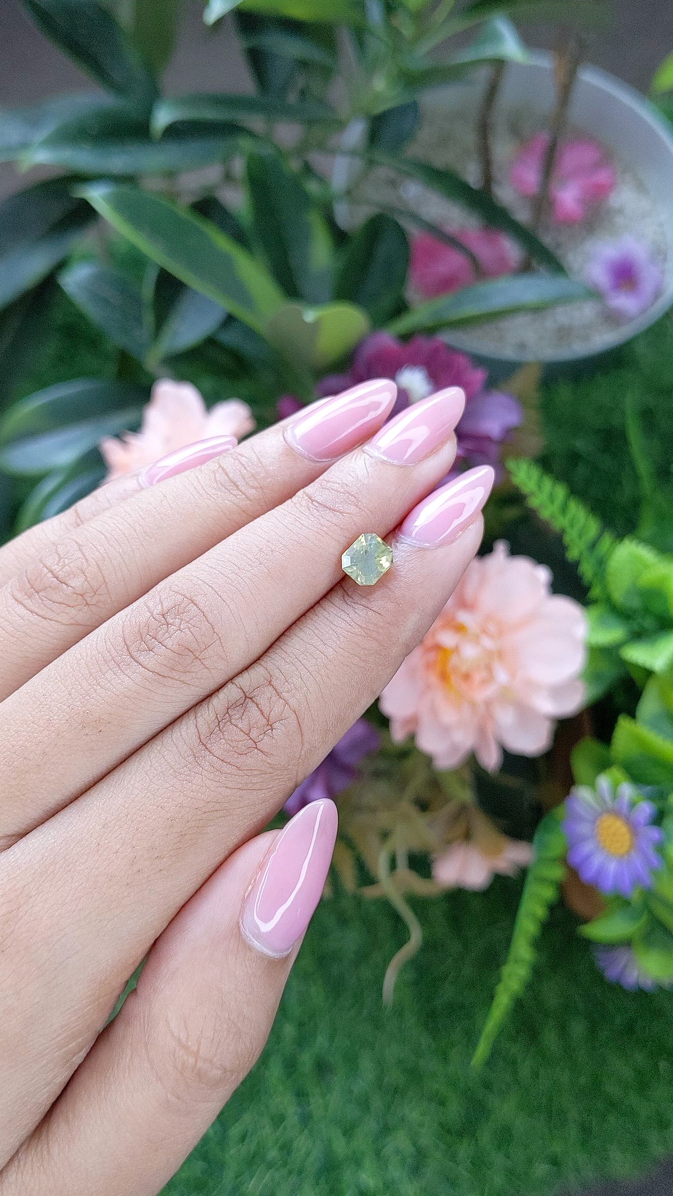 1.37 Ct. Yellowish Green Chrysoberyl from Tanzania Size Video