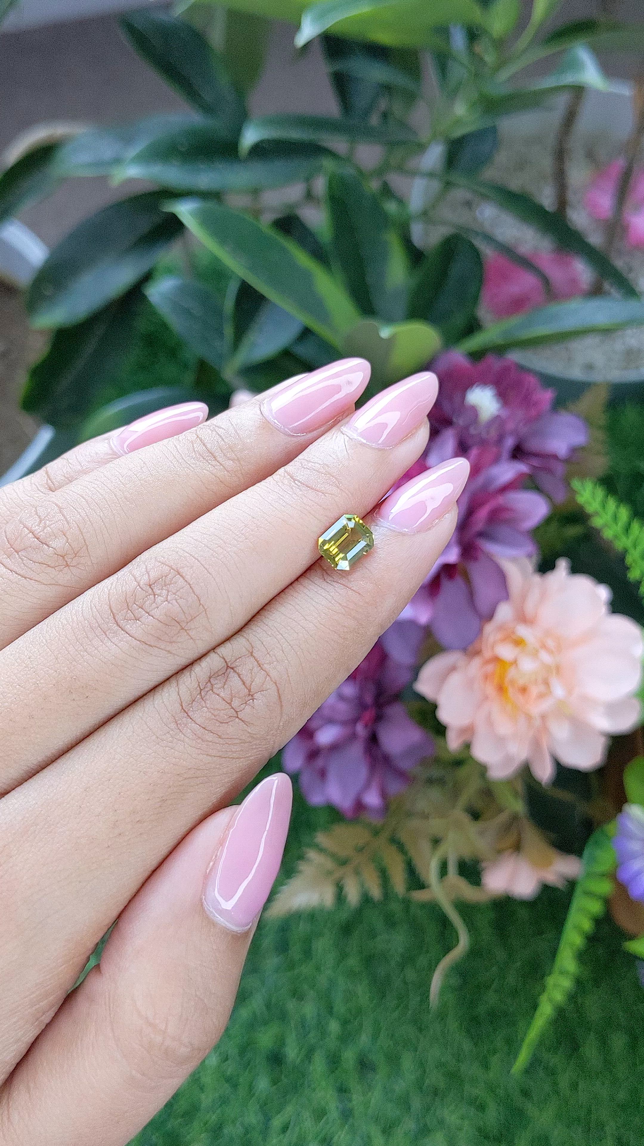 1.56 Ct. Yellowish Green Chrysoberyl from Tanzania Size Video