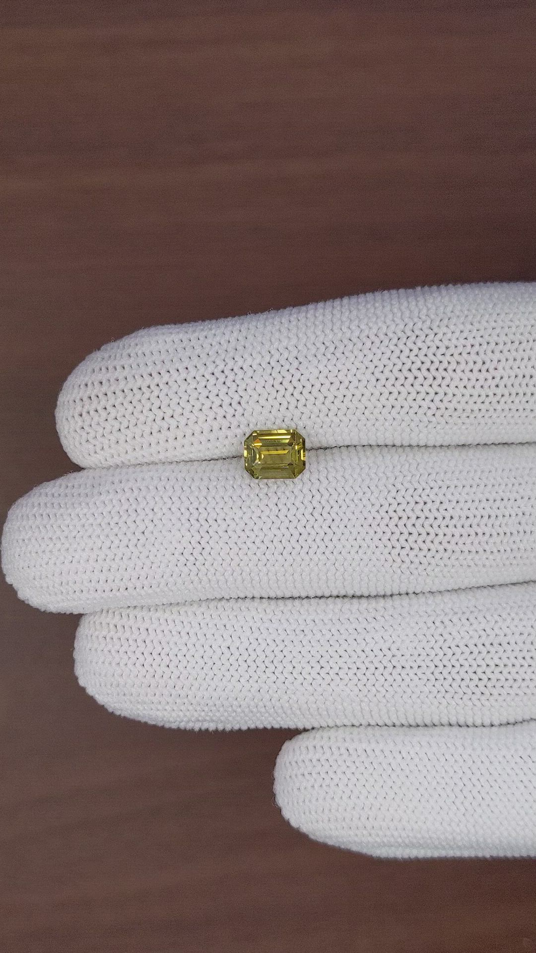 1.56 Ct. Yellowish Green Chrysoberyl from Tanzania Size Video