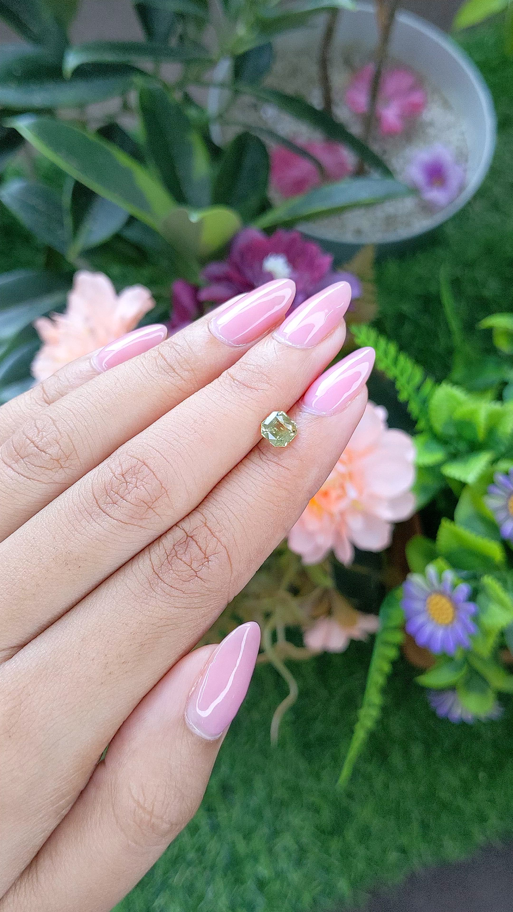 0.94 Ct. Yellowish Green Chrysoberyl from Tanzania Size Video