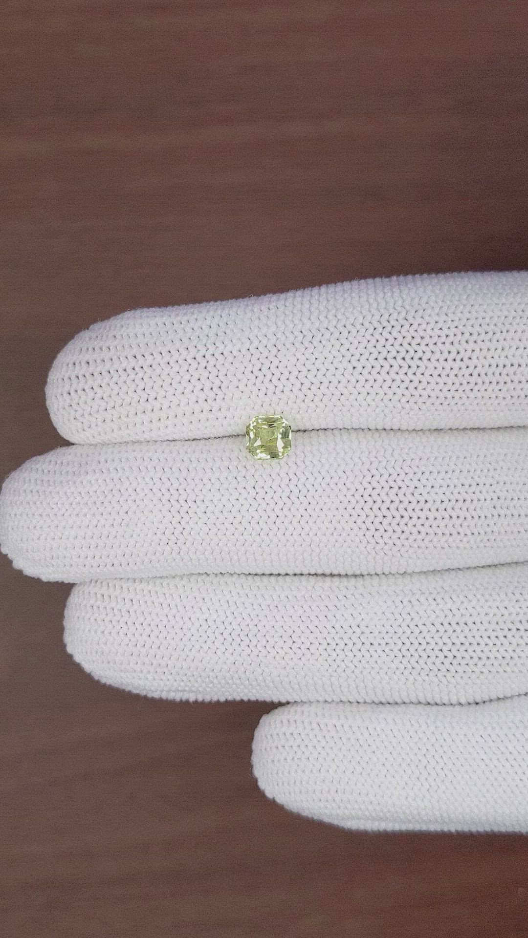 0.94 Ct. Yellowish Green Chrysoberyl from Tanzania Size Video