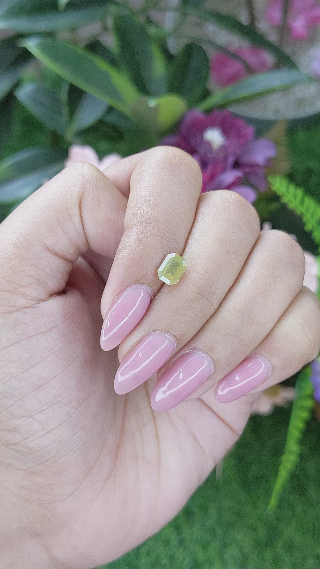 1.10 Ct. Yellowish Green Chrysoberyl from Tanzania Size Video