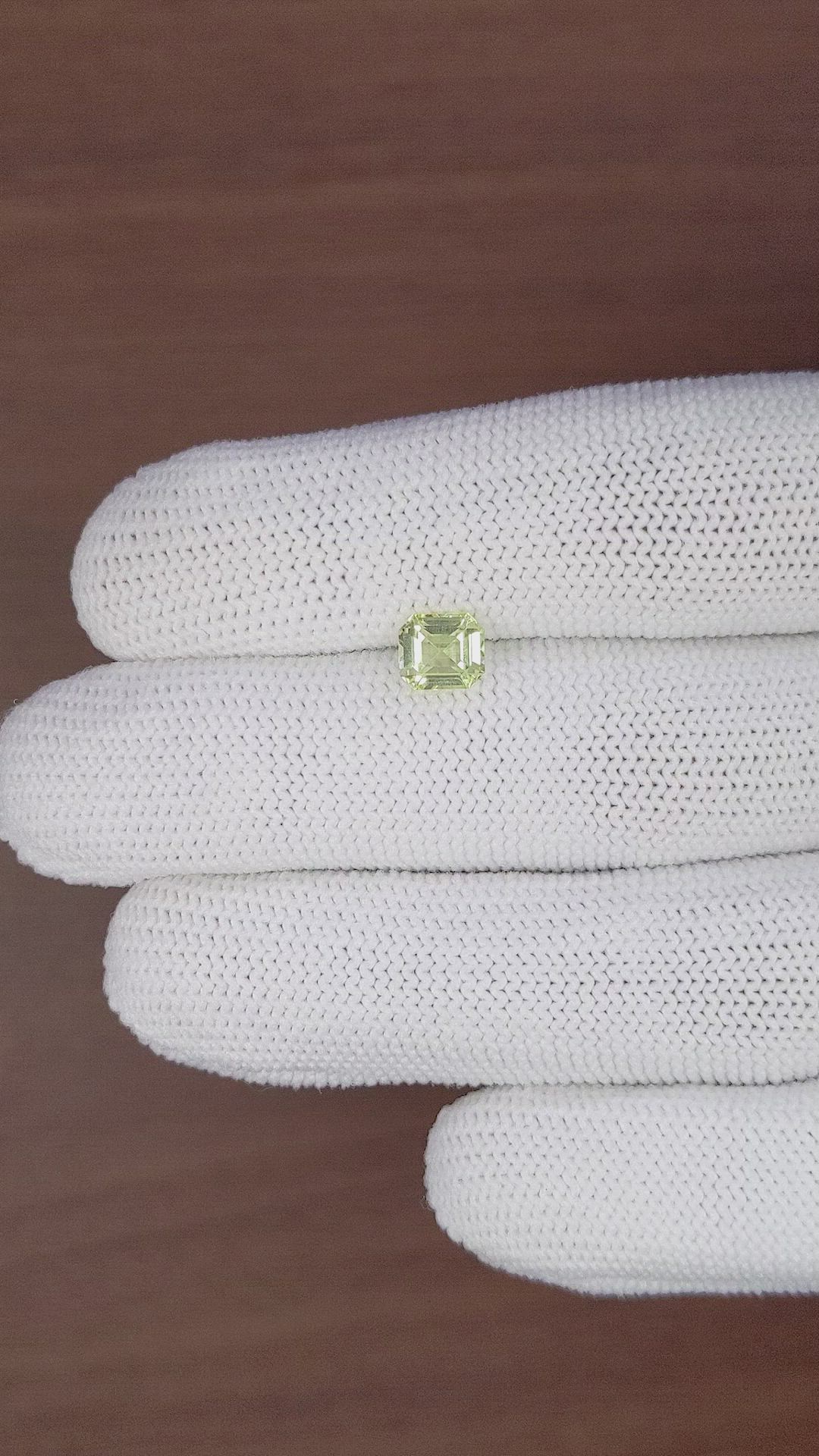1.22 Ct. Yellowish Green Chrysoberyl from Tanzania Size Video