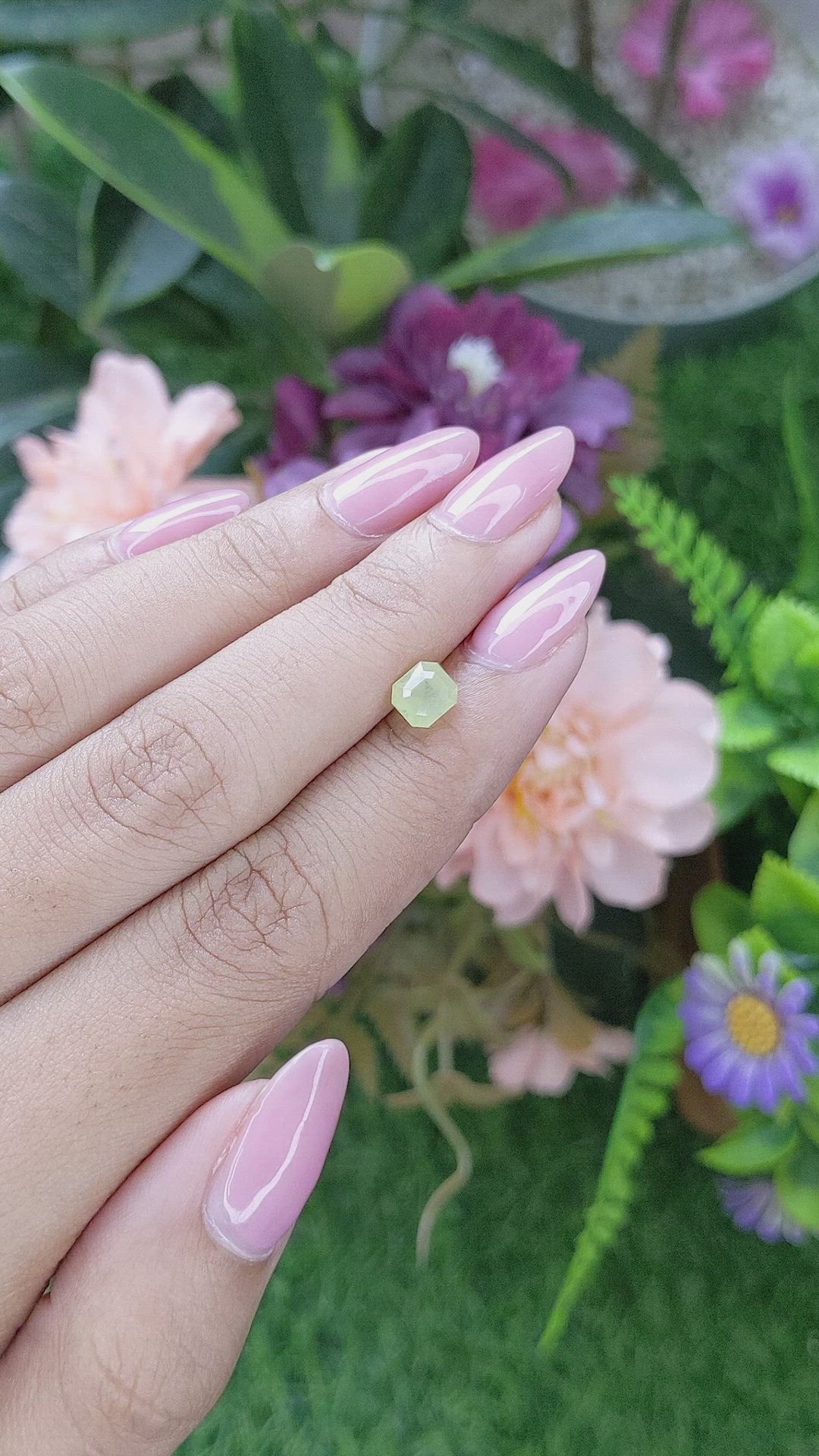 1.09 Ct. Yellowish Green Chrysoberyl from Tanzania Size Video