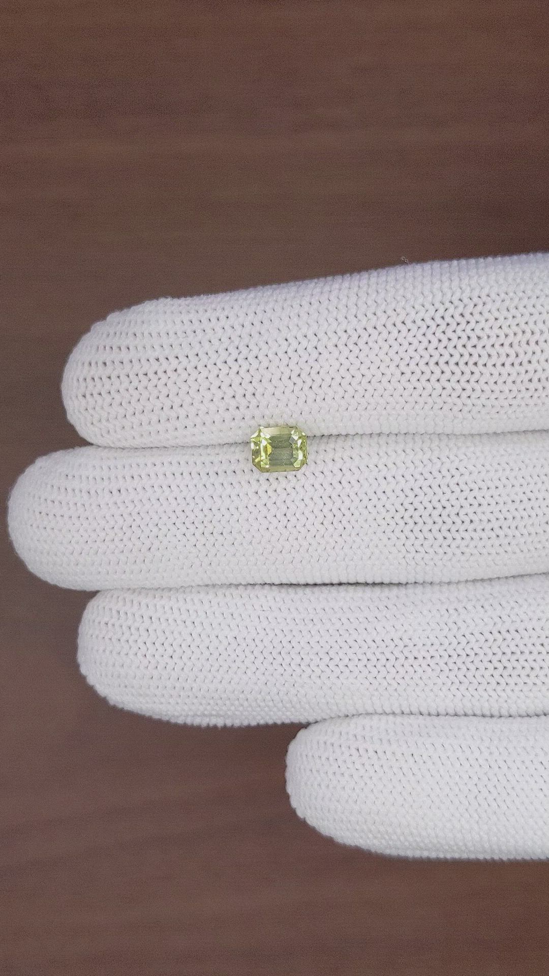1.21 Ct. Yellowish Green Chrysoberyl from Tanzania Size Video