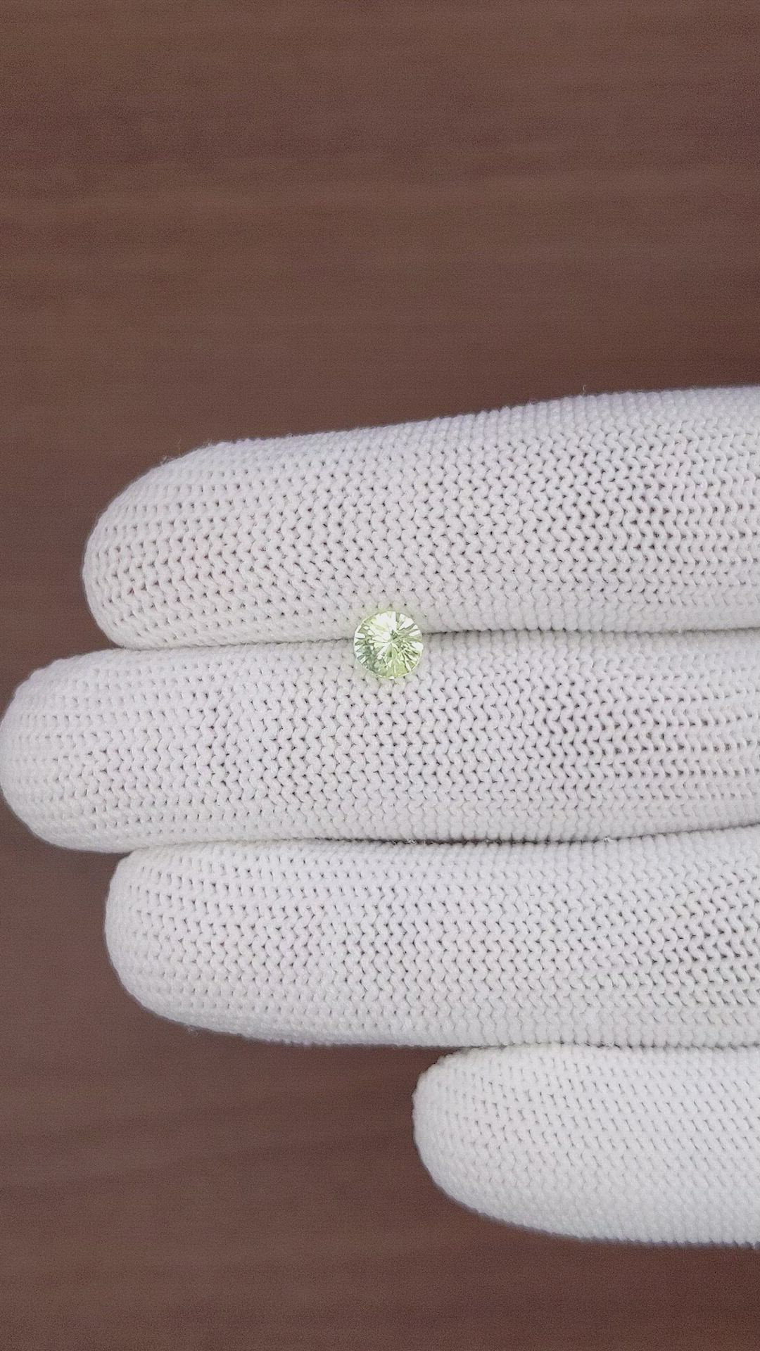 0.98 Ct. Yellowish Green Chrysoberyl from Tanzania Size Video