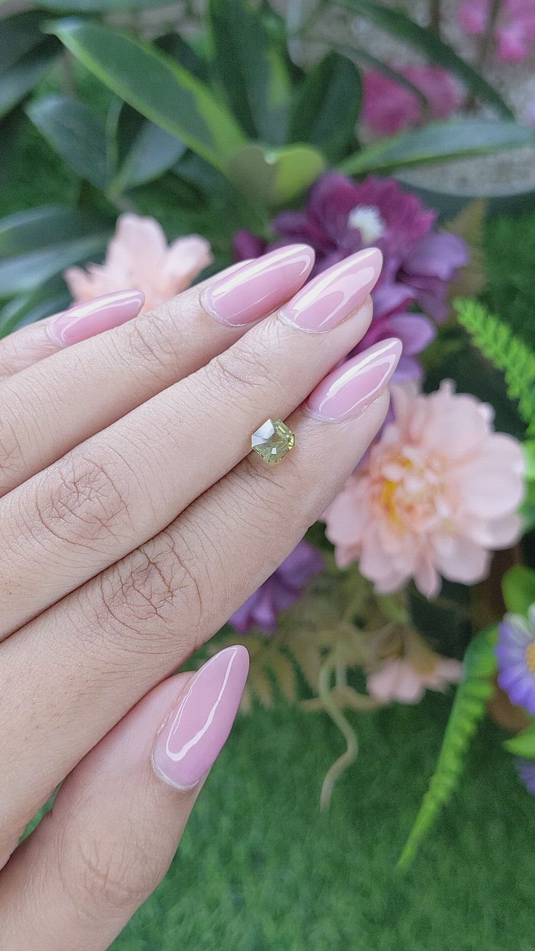1.02 Ct. Yellowish Green Chrysoberyl from Tanzania Size Video