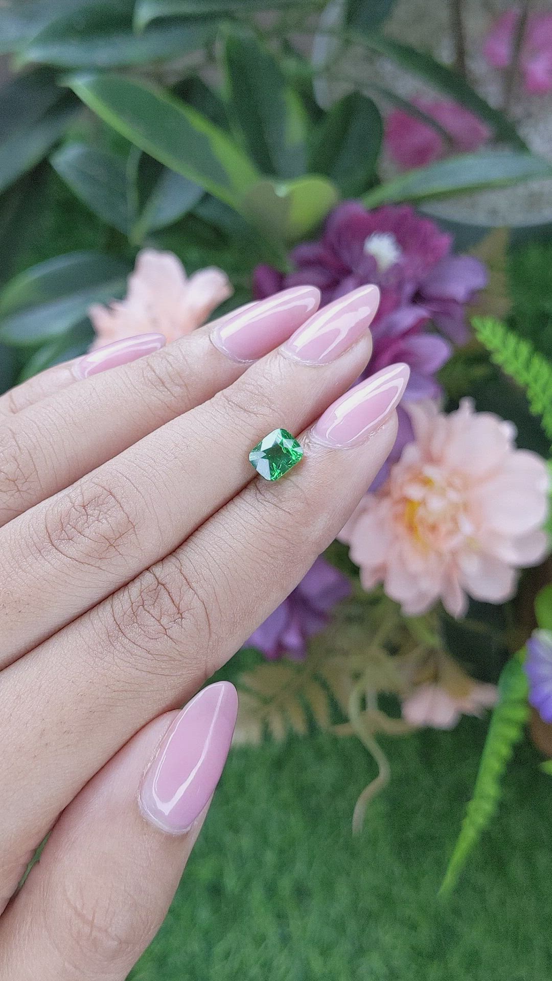 1.55 Ct. Tsavorite Garnet from Tanzania Size Video